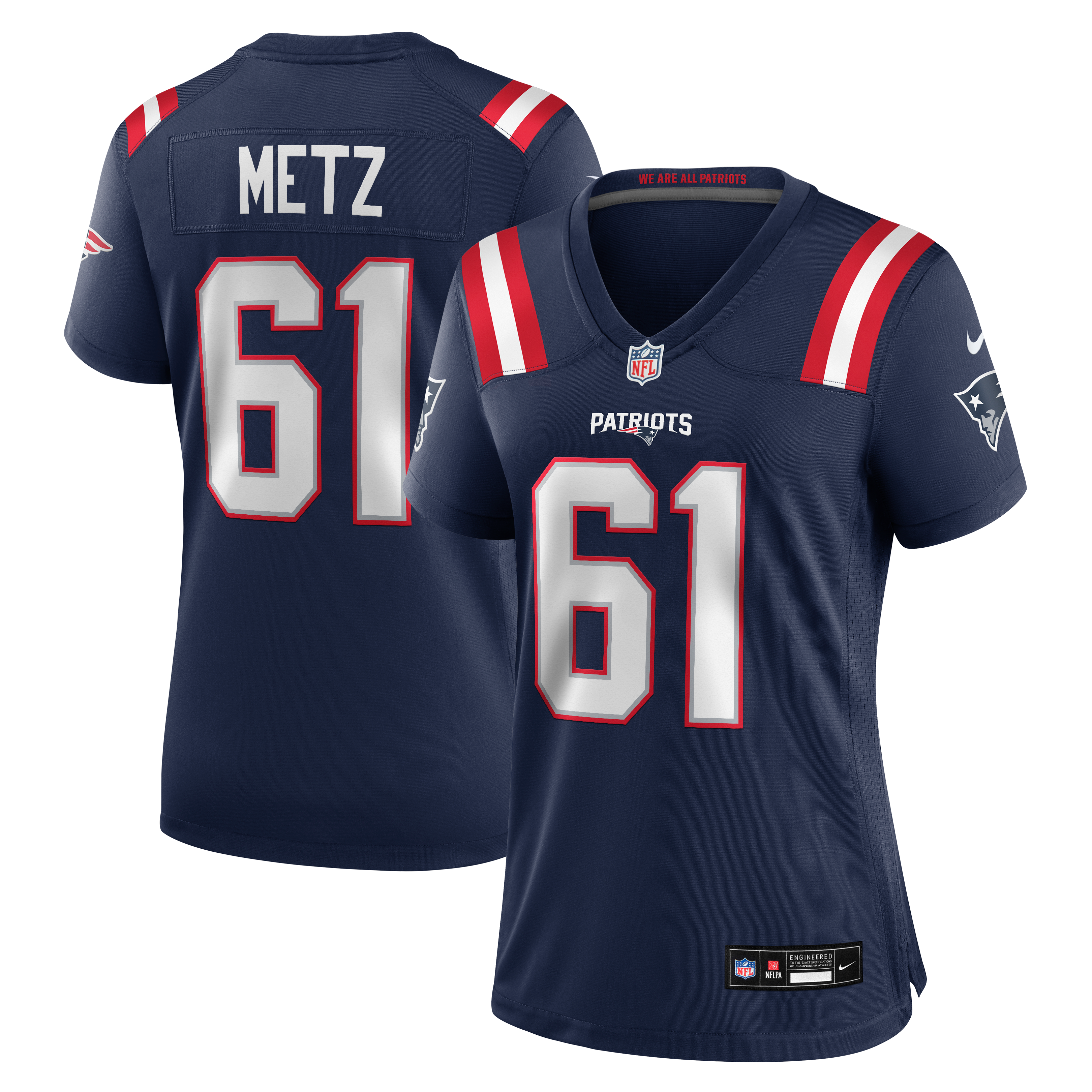 Women's Nike Lorenz Metz Navy New England Patriots Team Game Jersey