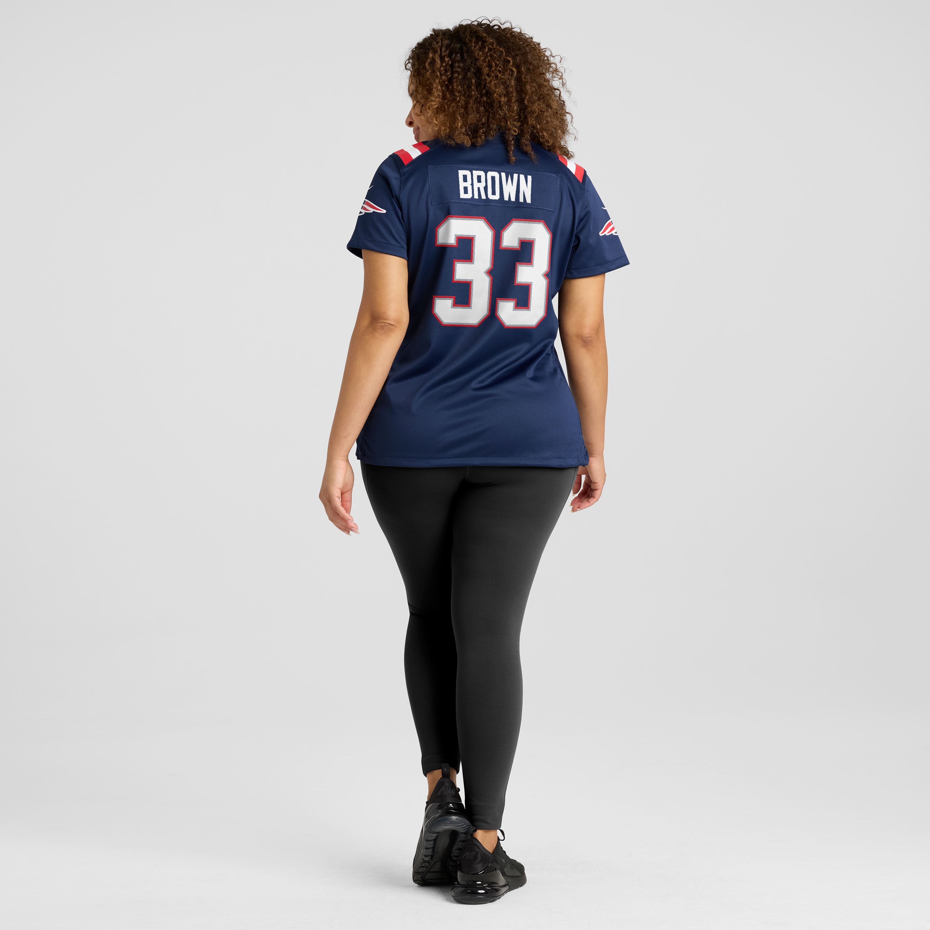 Women's Nike Mike Brown Navy New England Patriots Team Game Jersey