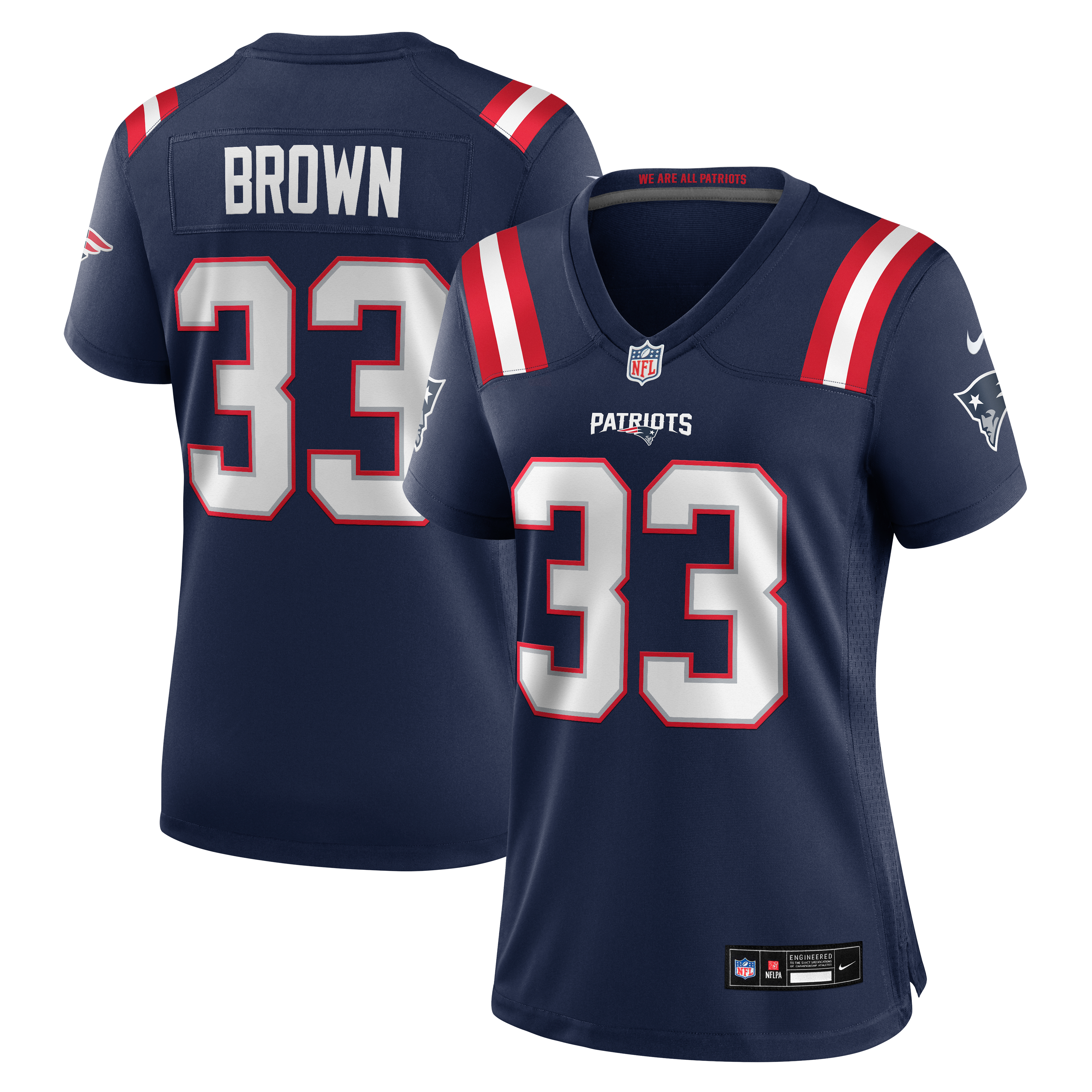Women's Nike Mike Brown Navy New England Patriots Team Game Jersey