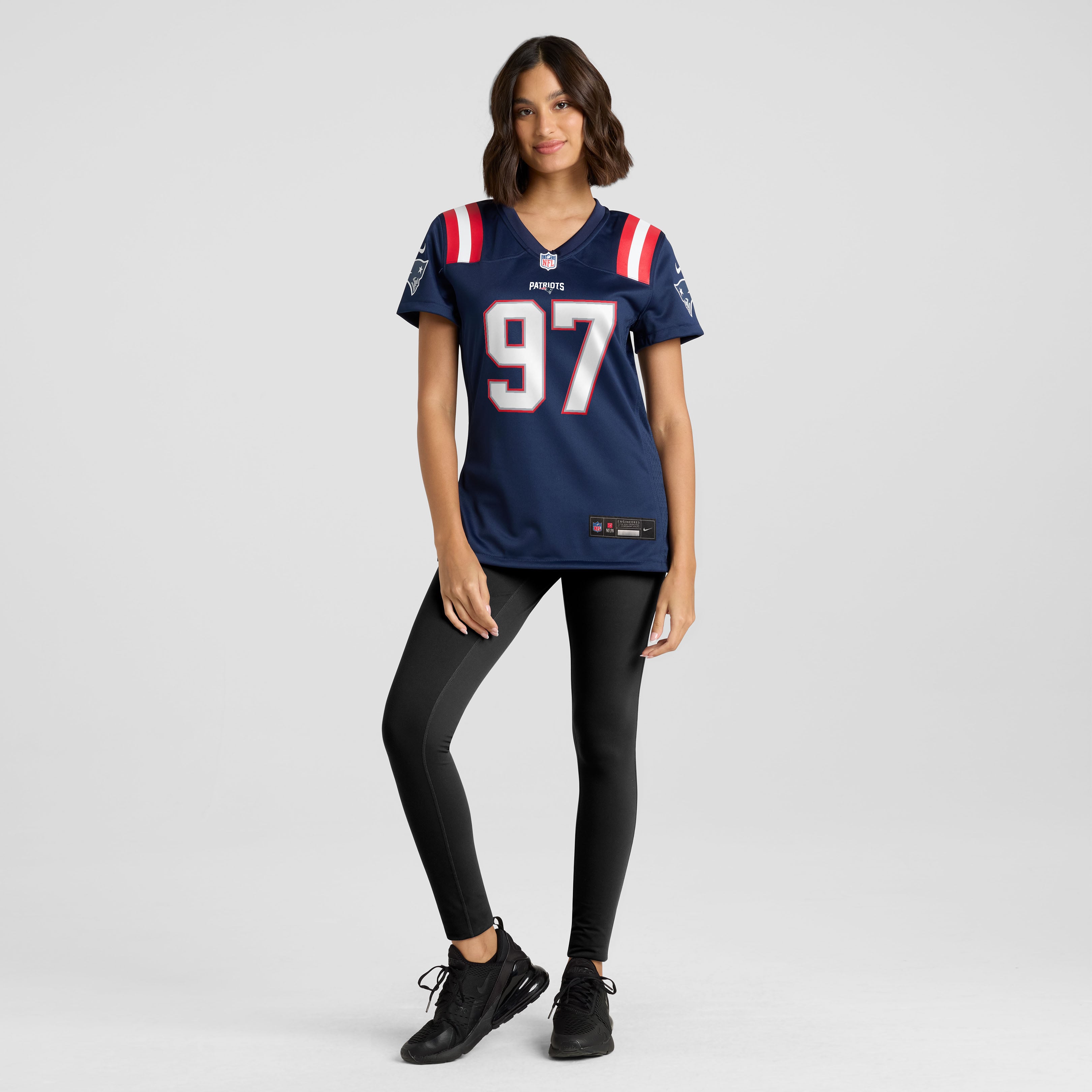 Maillot de match Nike Milton Williams bleu marine des New England Patriots pour femmes