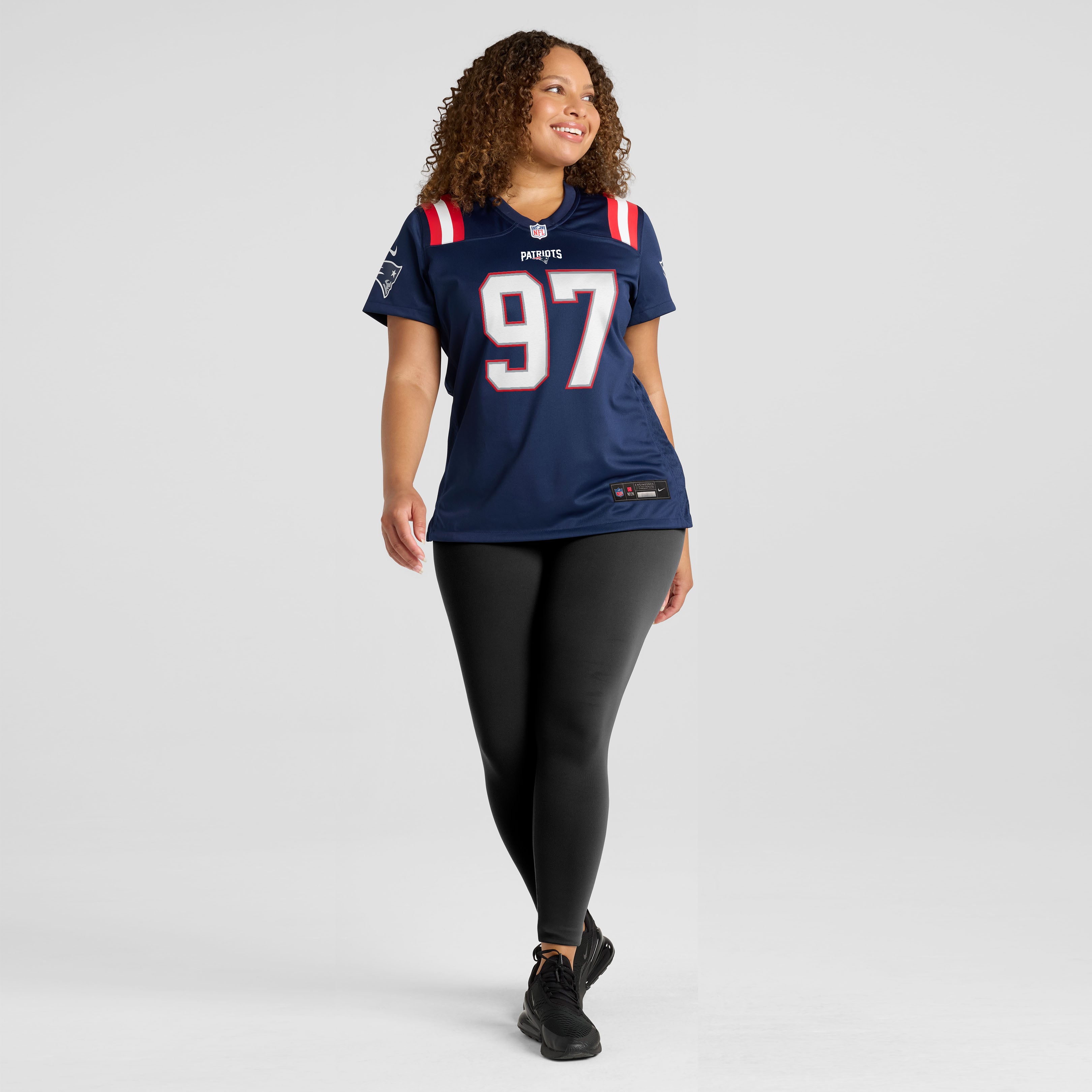 Maillot de match Nike Milton Williams bleu marine des New England Patriots pour femmes