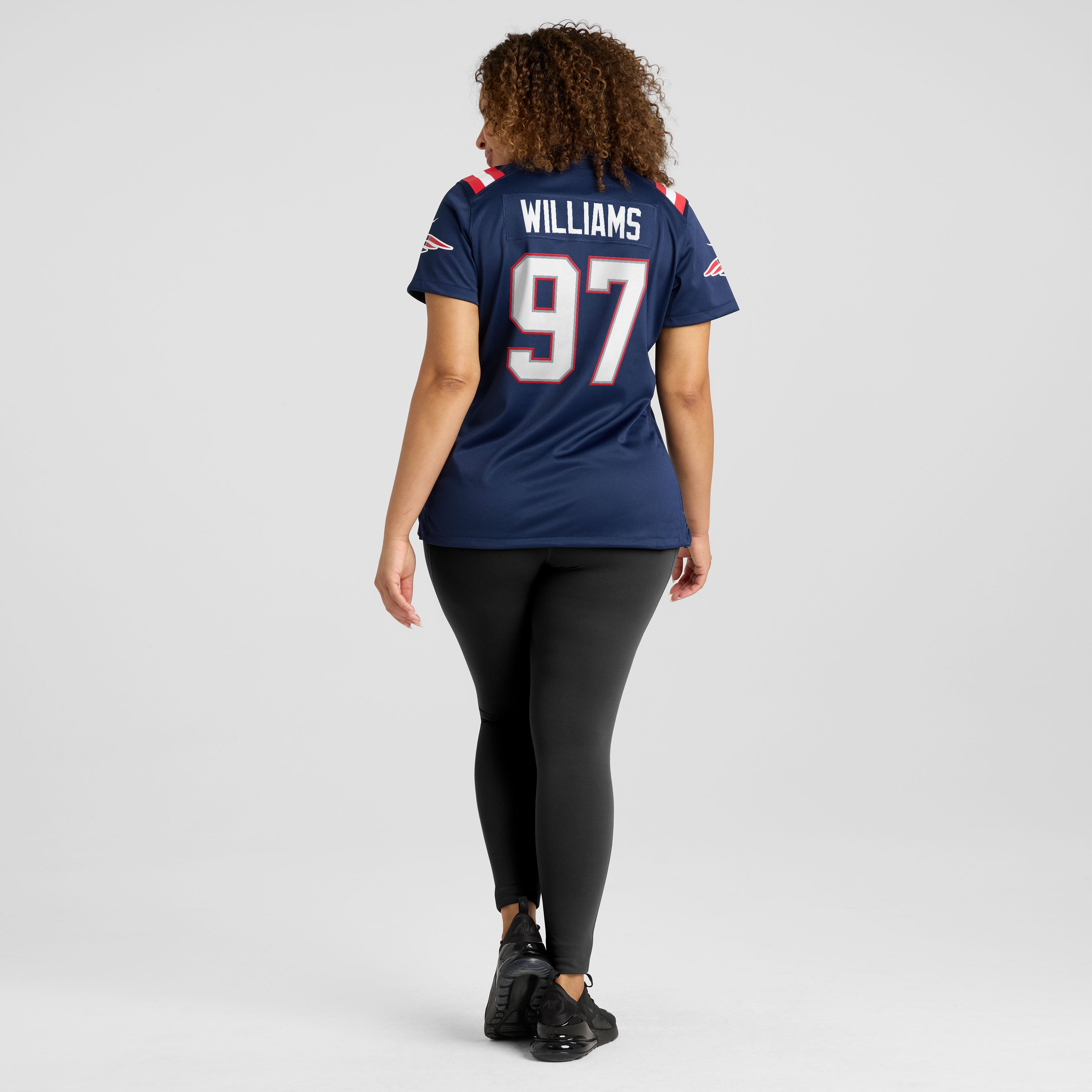 Maillot de match Nike Milton Williams bleu marine des New England Patriots pour femmes