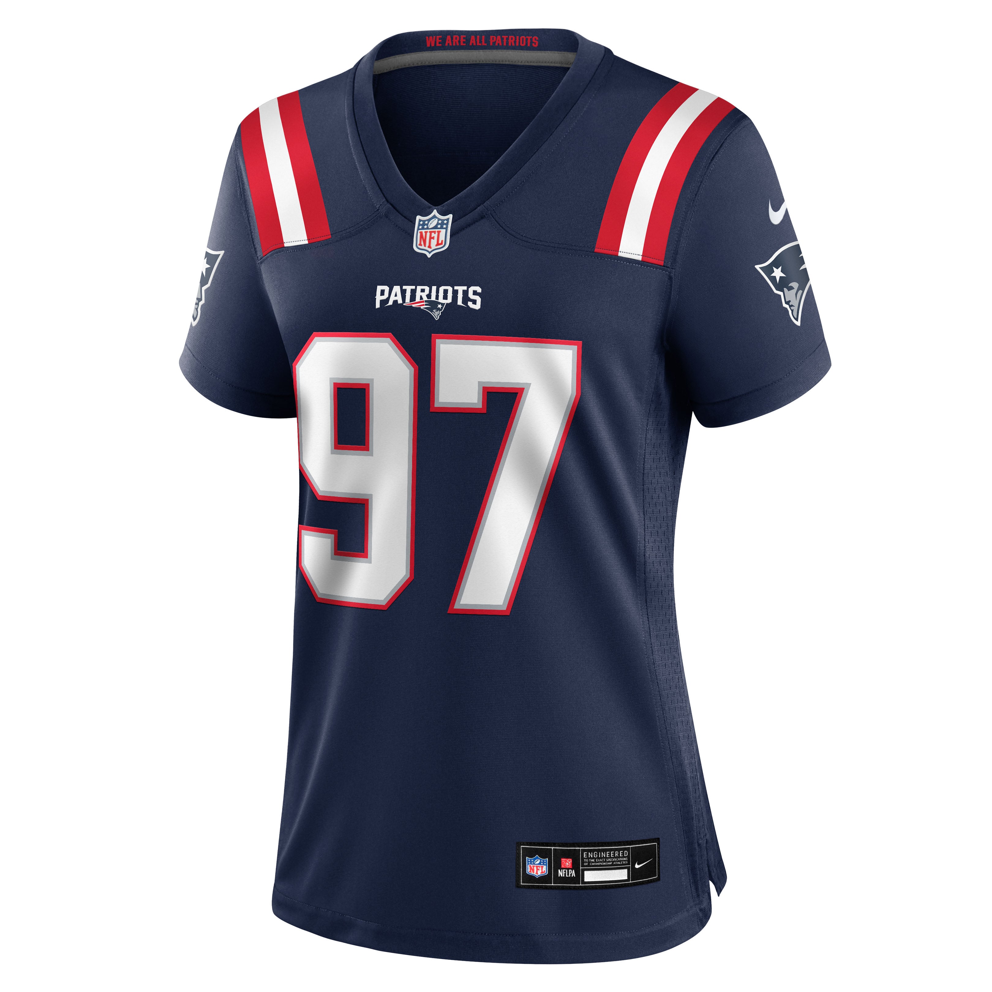 Maillot de match Nike Milton Williams bleu marine des New England Patriots pour femmes