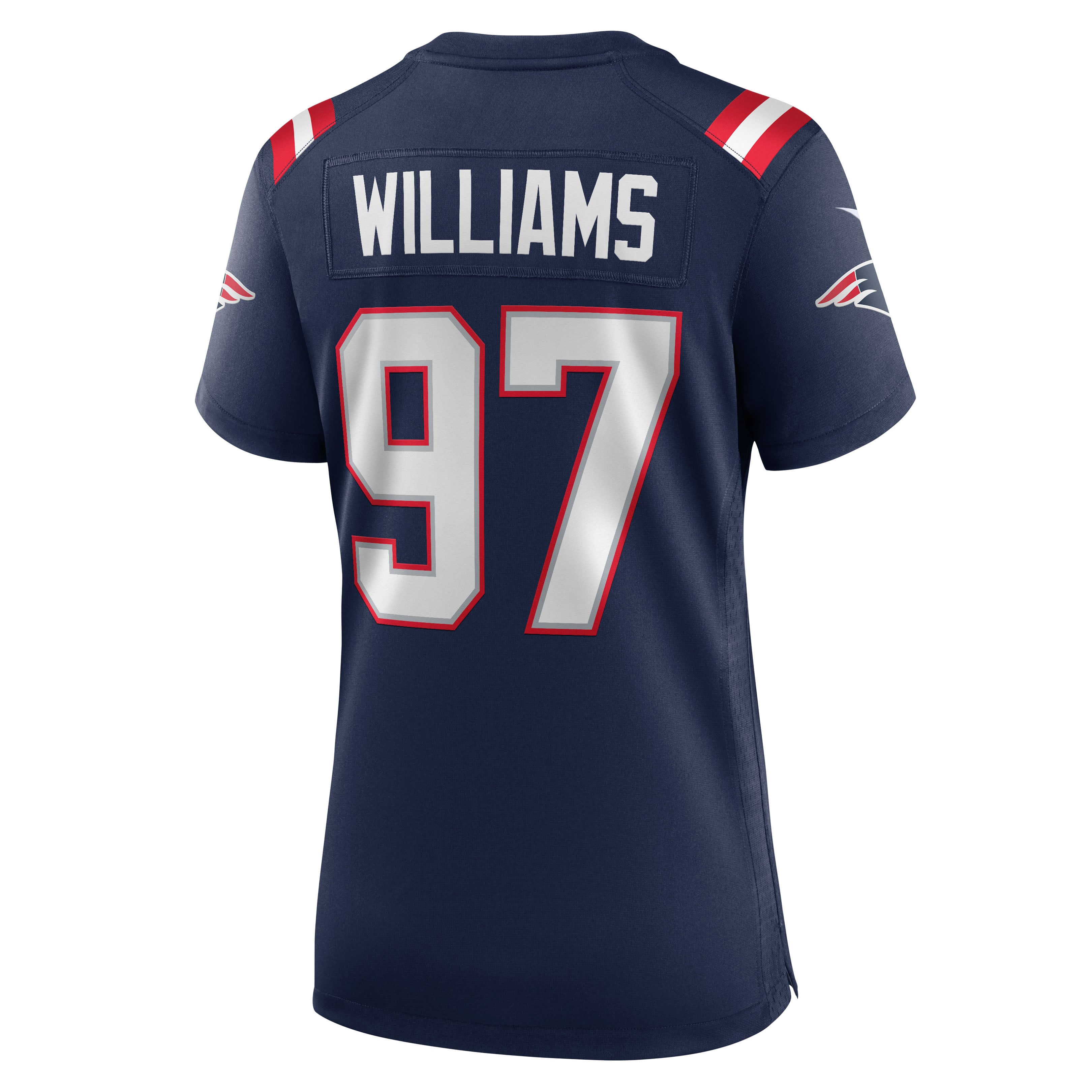 Maillot de match Nike Milton Williams bleu marine des New England Patriots pour femmes