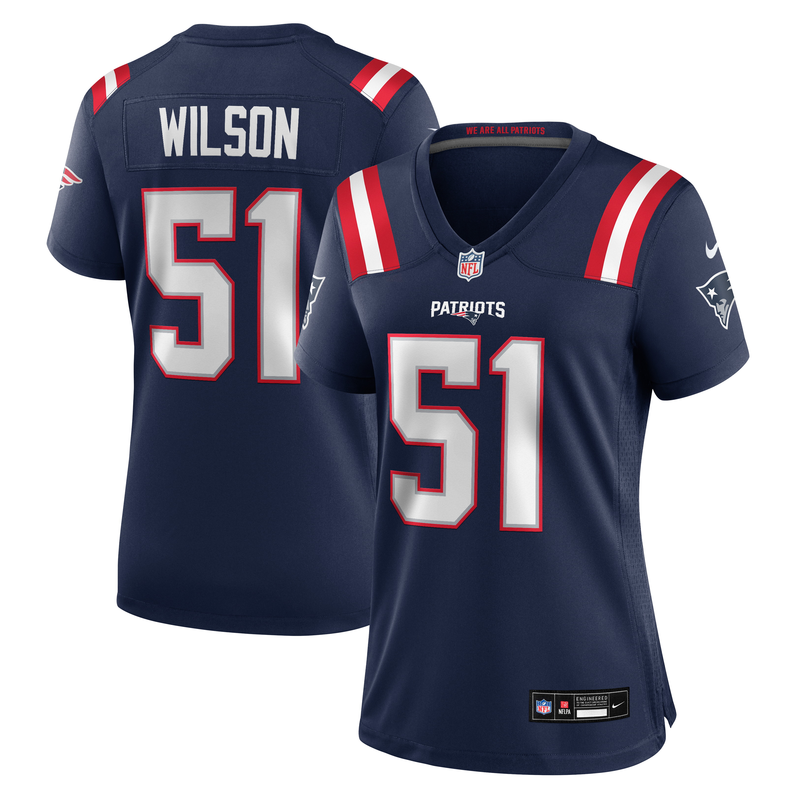 Women's Nike Riley Wilson Navy New England Patriots Team Game Jersey