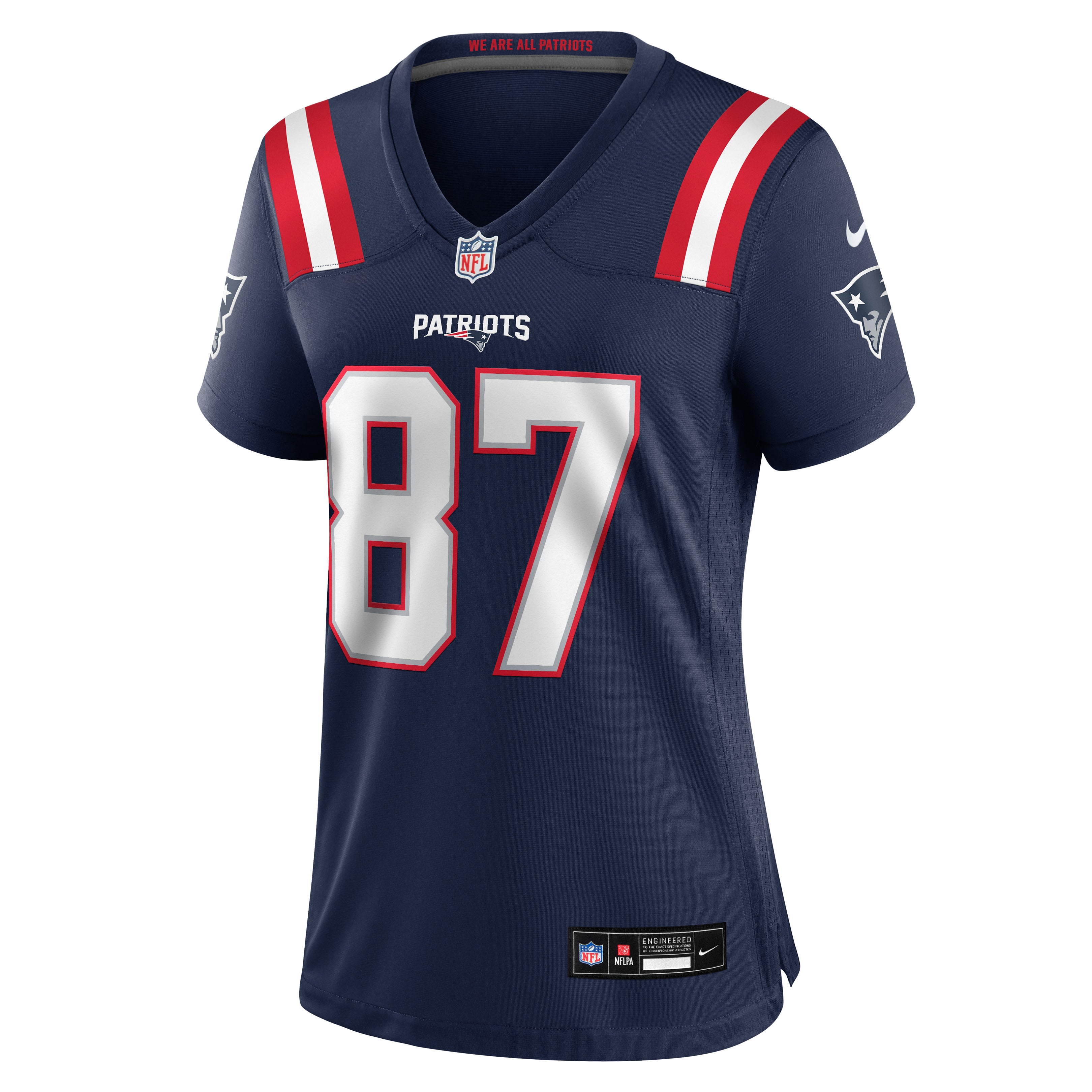Women's Nike Romeo Doubs Navy New England Patriots Team Game Jersey