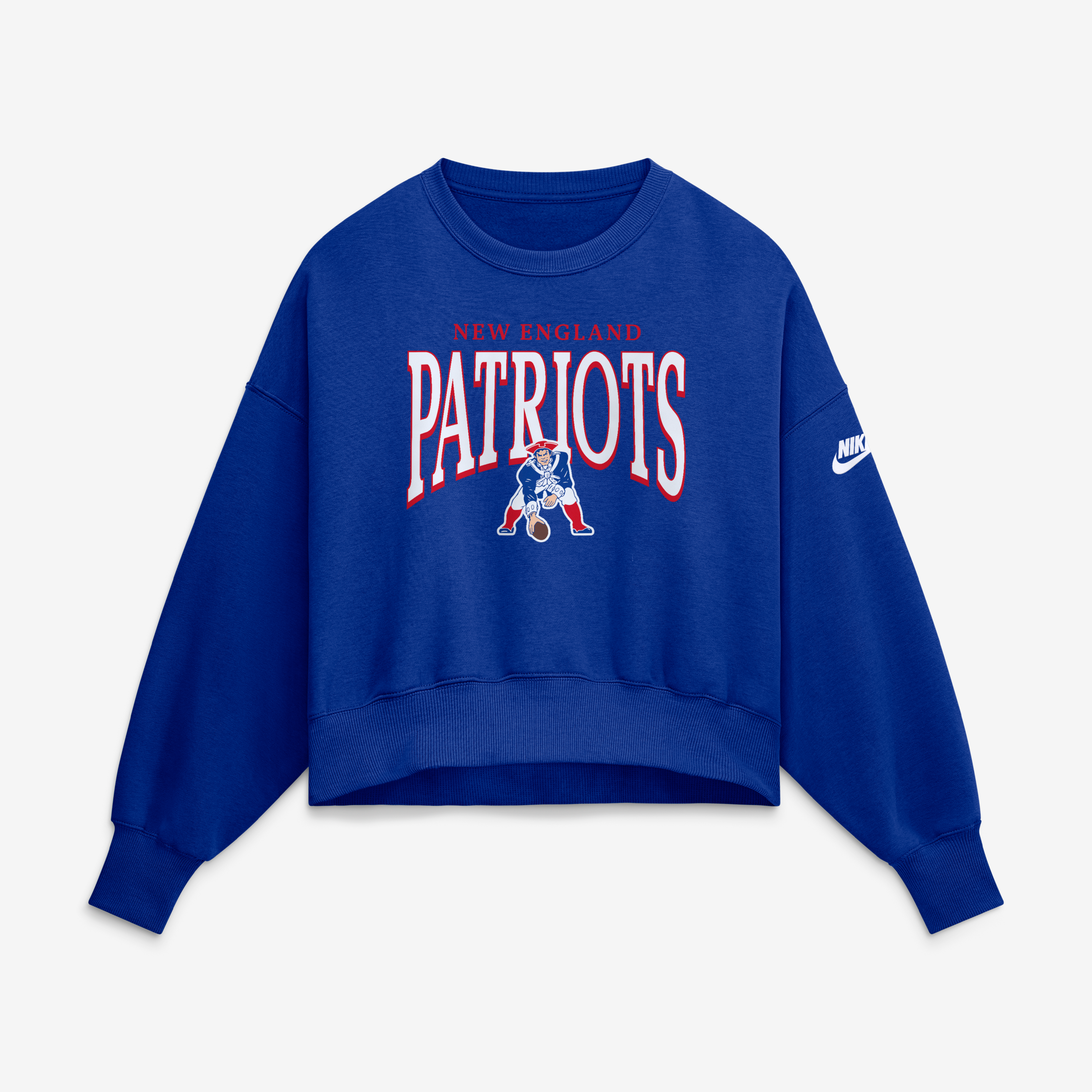 Women's Nike Royal New England Patriots Oversized Phoenix Fleece Sweatshirt