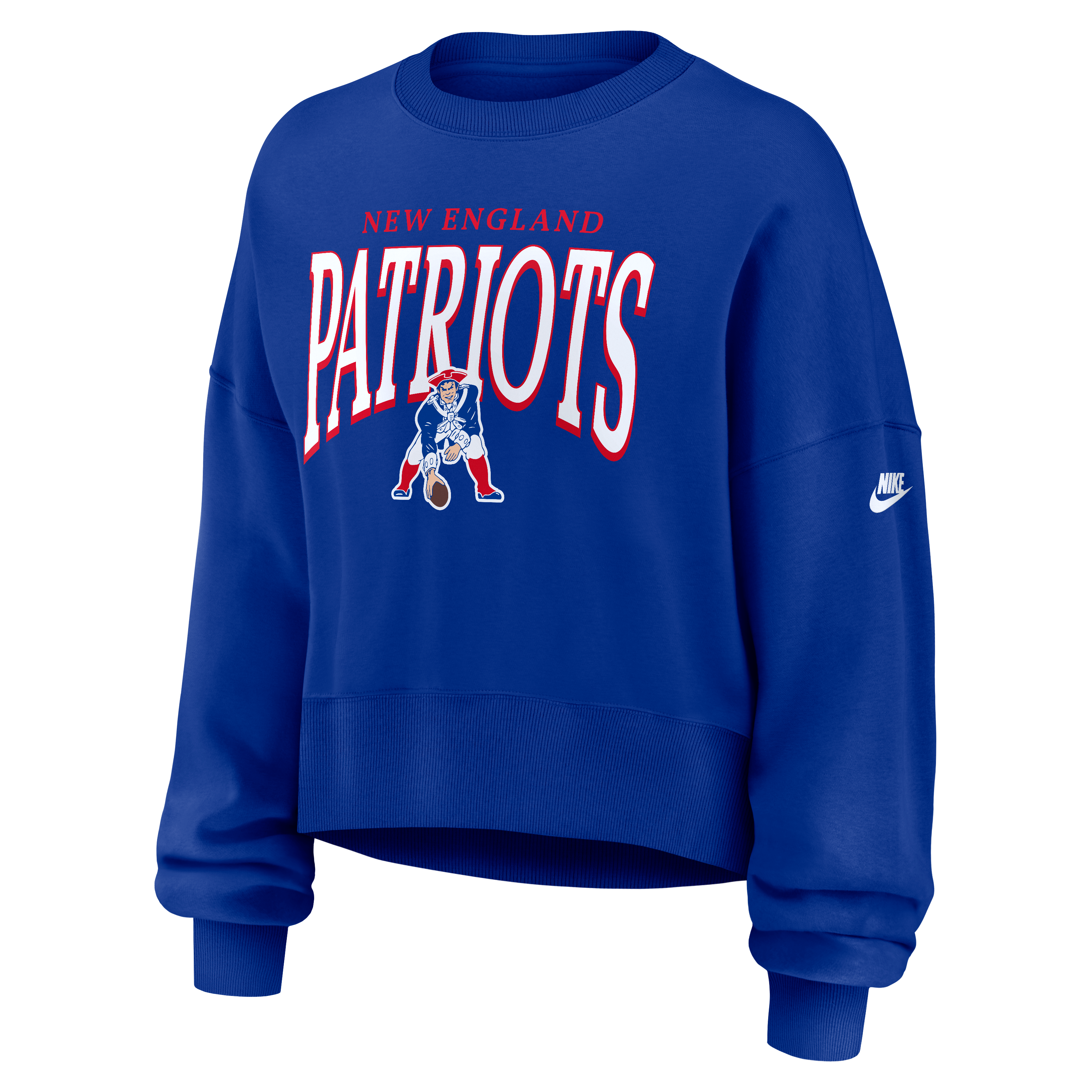Women's Nike Royal New England Patriots Oversized Phoenix Fleece Sweatshirt
