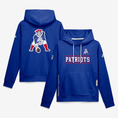  New England Patriots Women's Nike Sideline Standard Issue Alternate Dri-FIT Hoodie - Royal