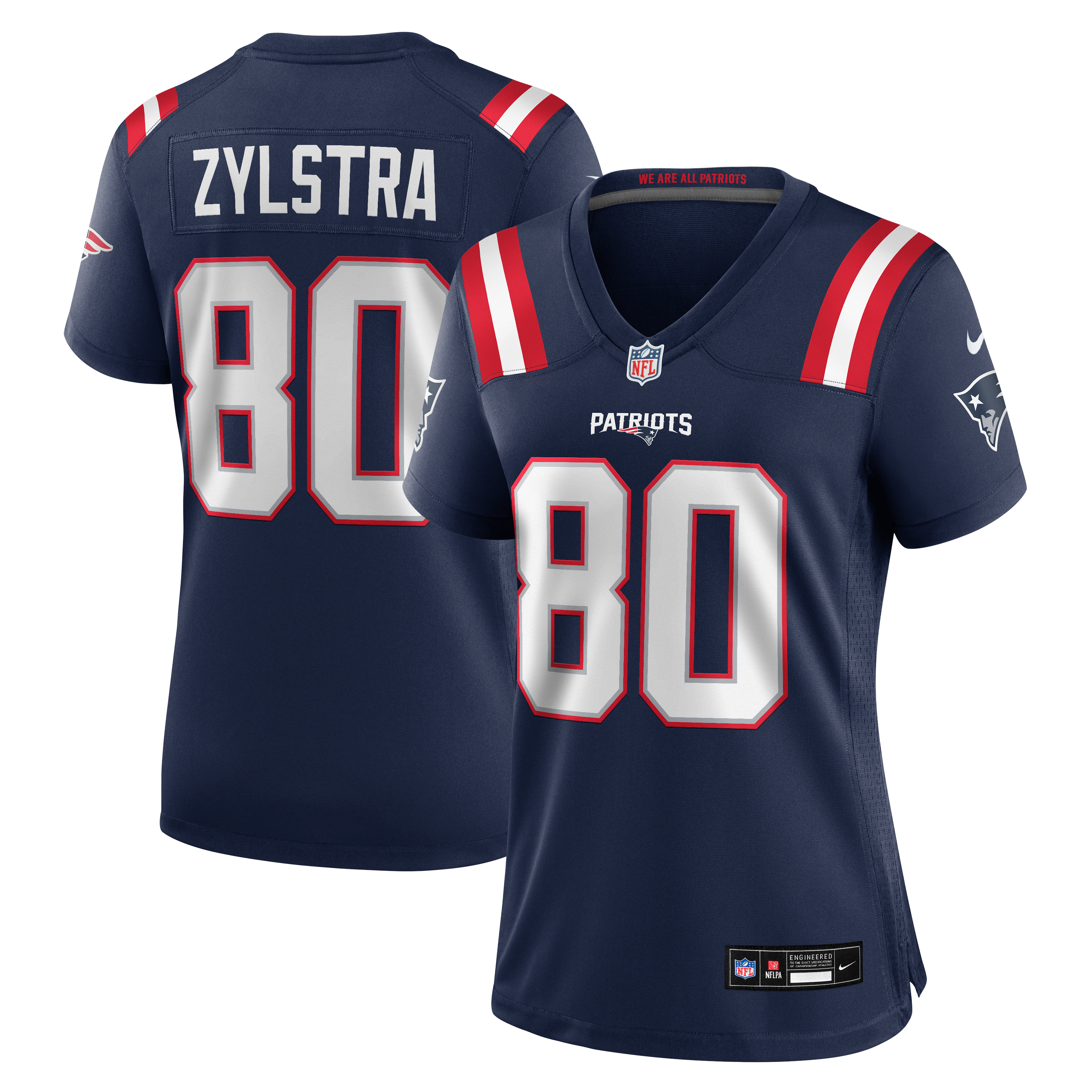 Women's Nike Shane Zylstra Navy New England Patriots Team Game Jersey