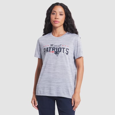  New England Patriots Nike Women's Rivalries Collection Sideline Velocity Dri-FIT T-Shirt - Silver