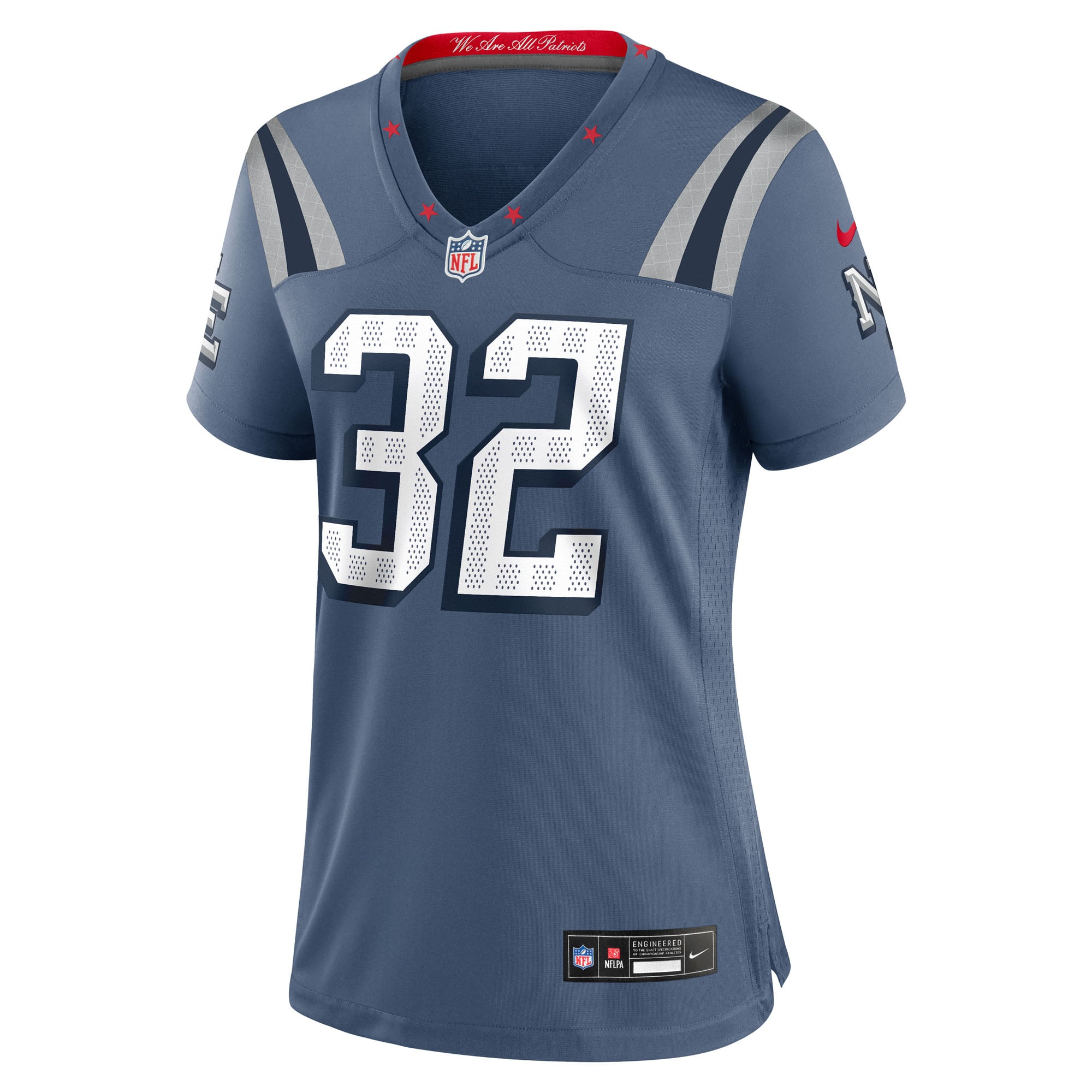 Maillot de match Nike TreVeyon Henderson bleu New England Patriots Rivalries Collection pour femmes