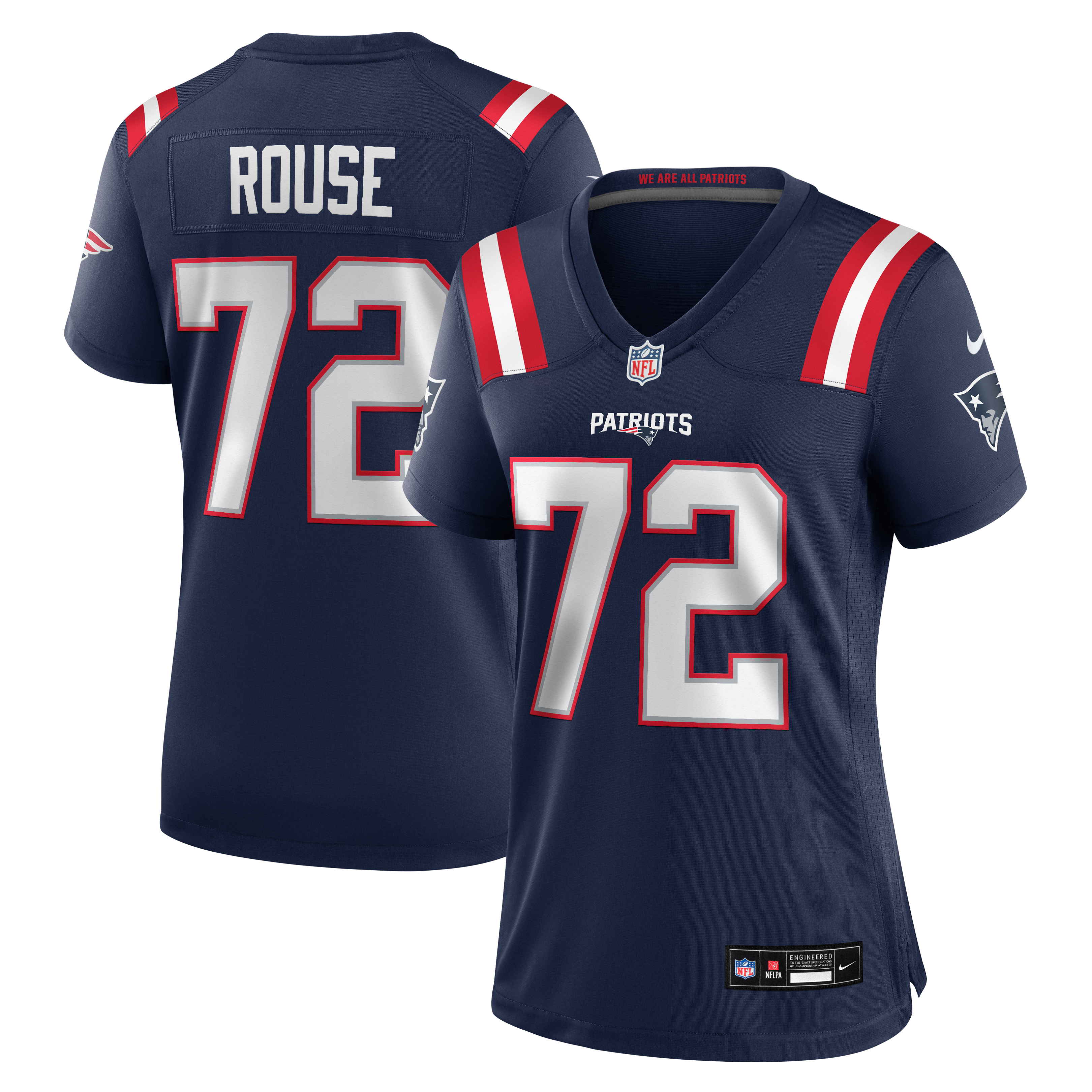 Women's Nike Walter Rouse Navy New England Patriots Team Game Jersey