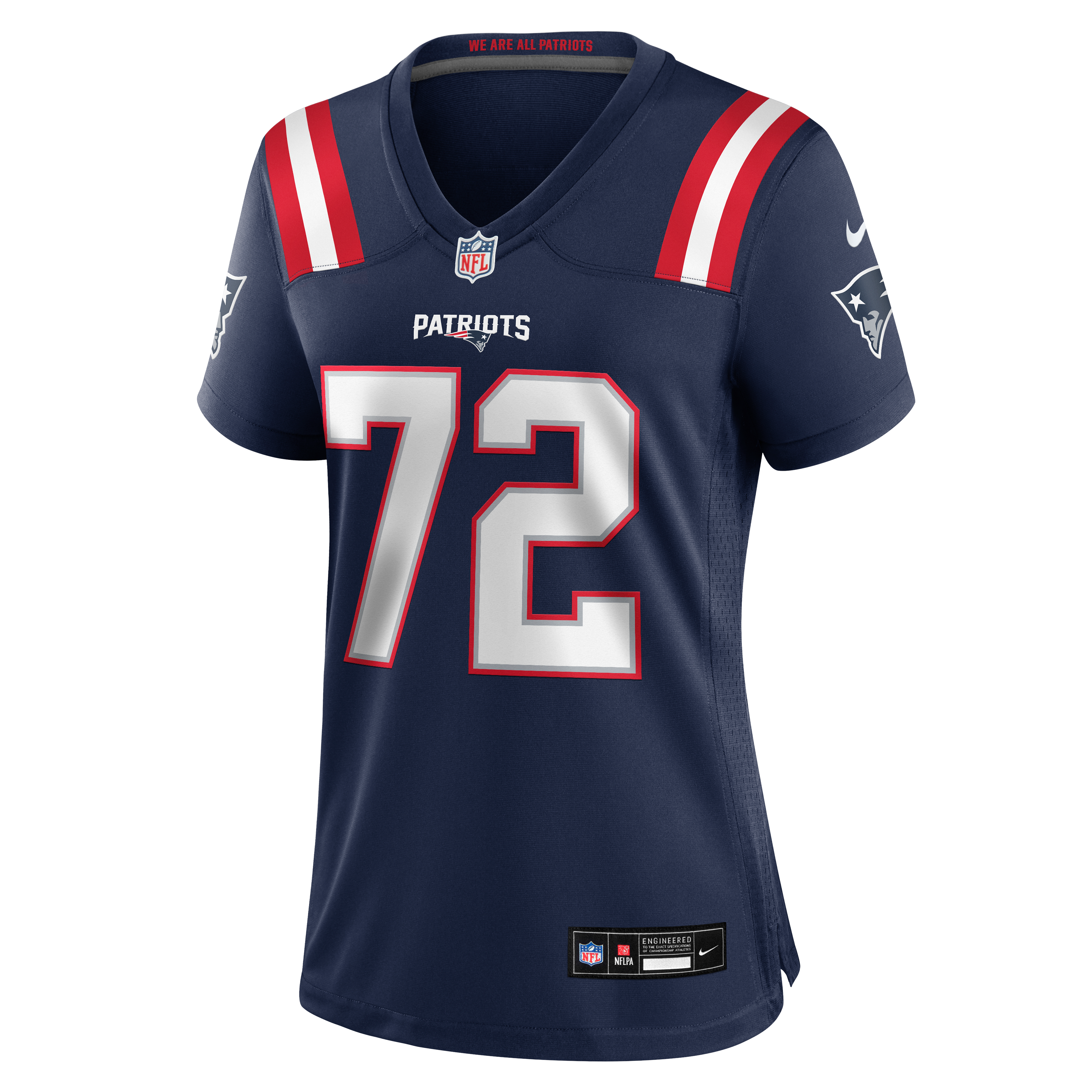 Women's Nike Walter Rouse Navy New England Patriots Team Game Jersey