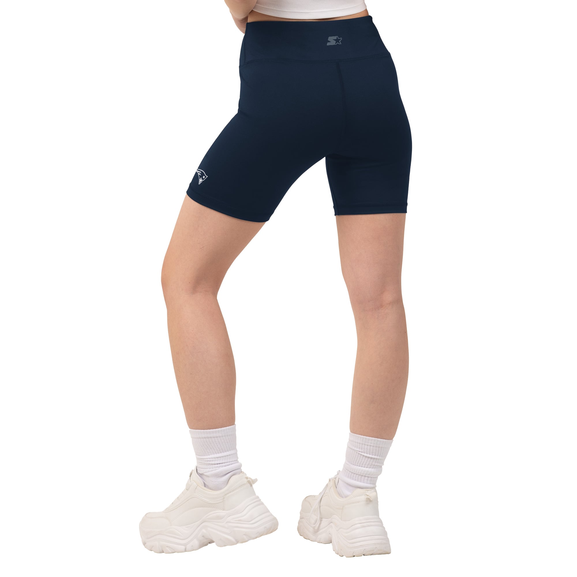 Women's Starter Navy New England Patriots Biker Shorts