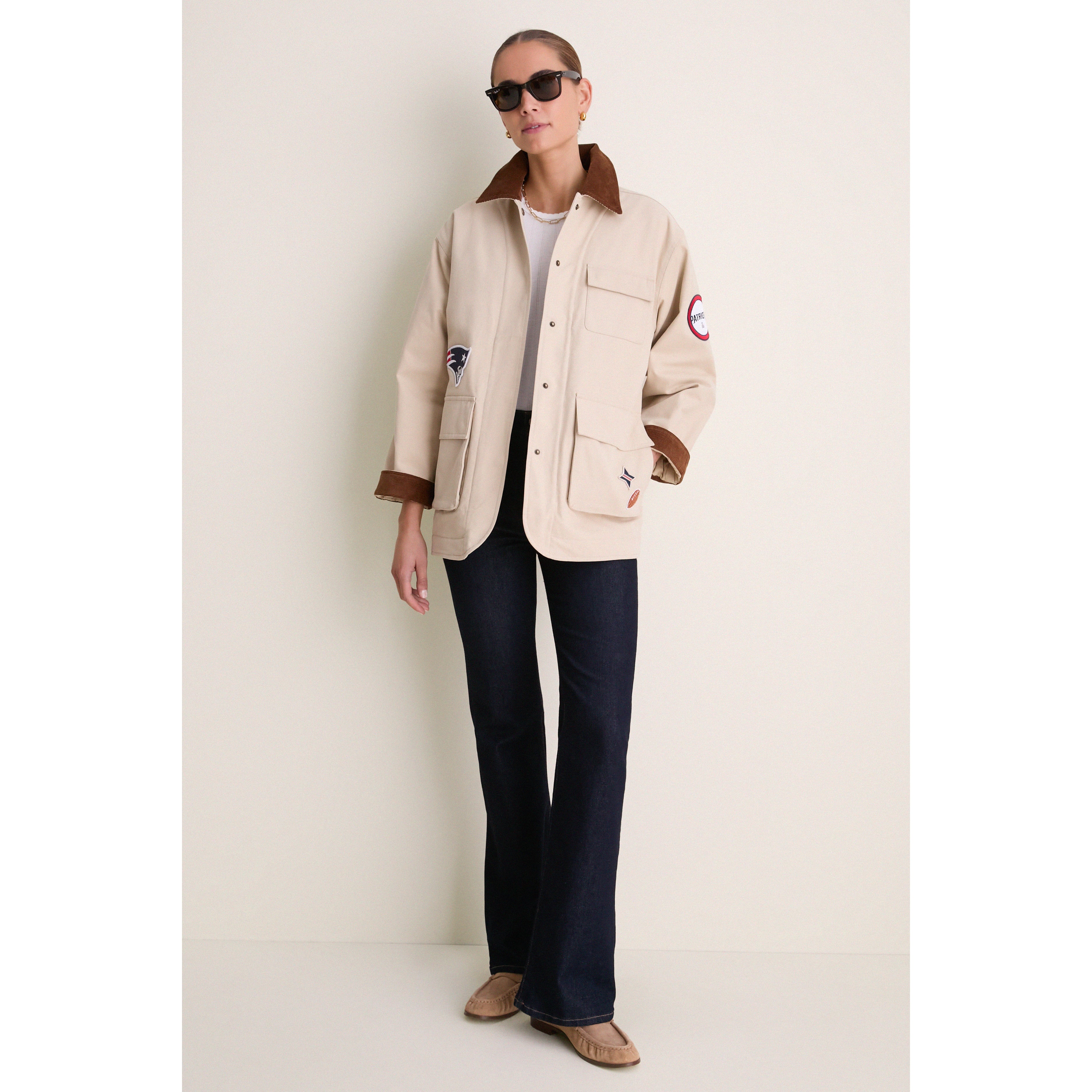 Veste de grange à boutons-pression Tuckernuck Stone New England Patriots pour femmes