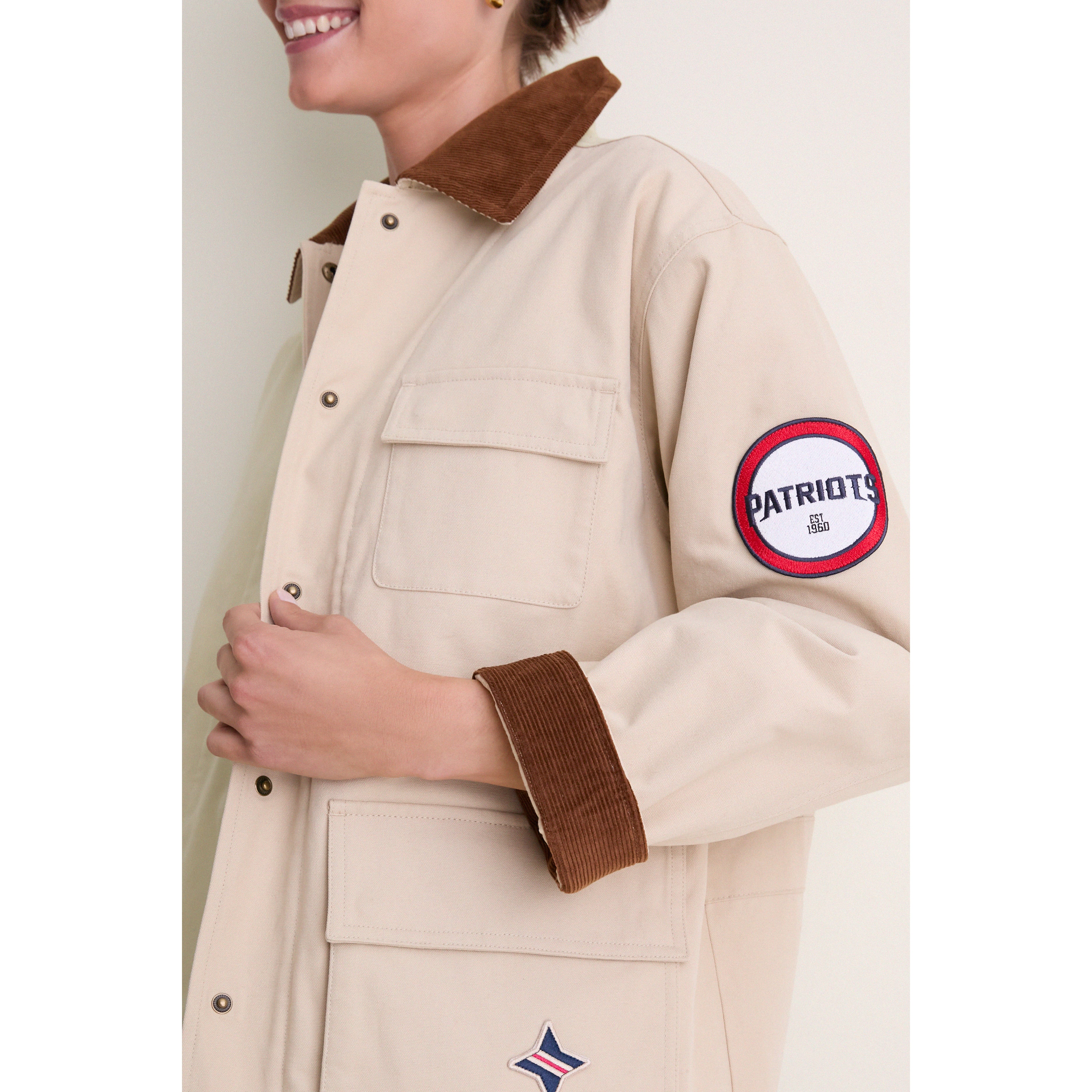 Veste de grange à boutons-pression Tuckernuck Stone New England Patriots pour femmes