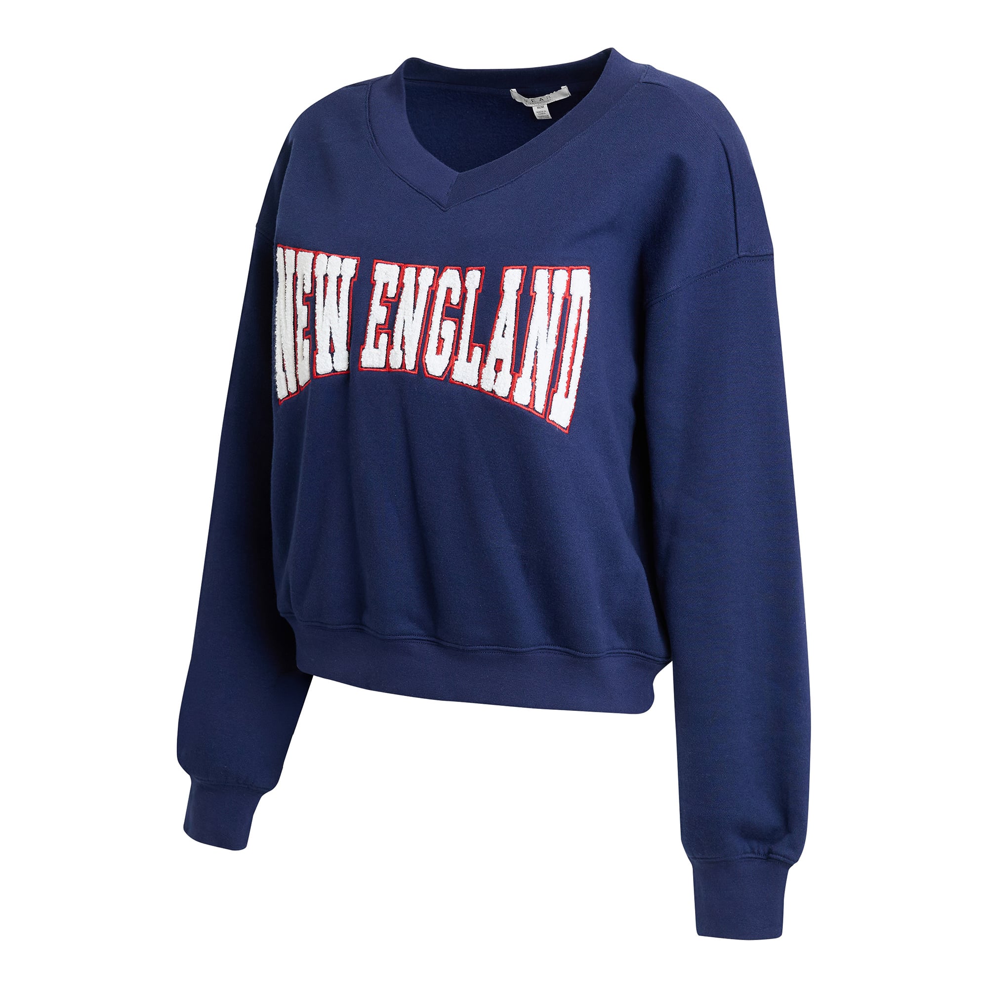Women's WEAR by Erin Andrews Navy New England Patriots Fleece V-Neck Lounge Set