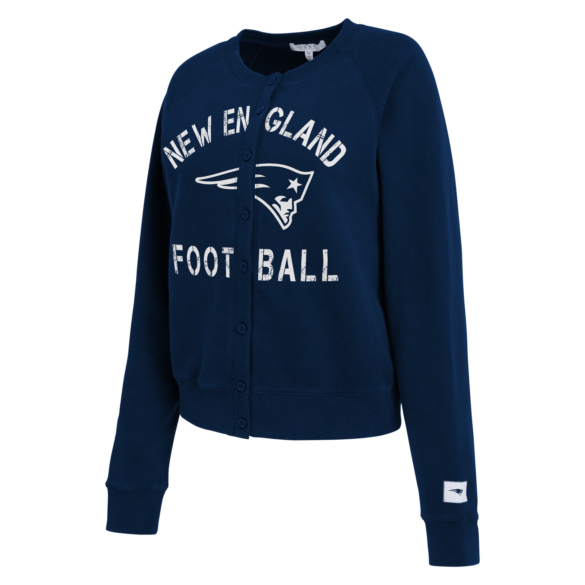 Gilet cardigan chiné bleu marine New England Patriots pour femme de la marque WEAR by Erin Andrews