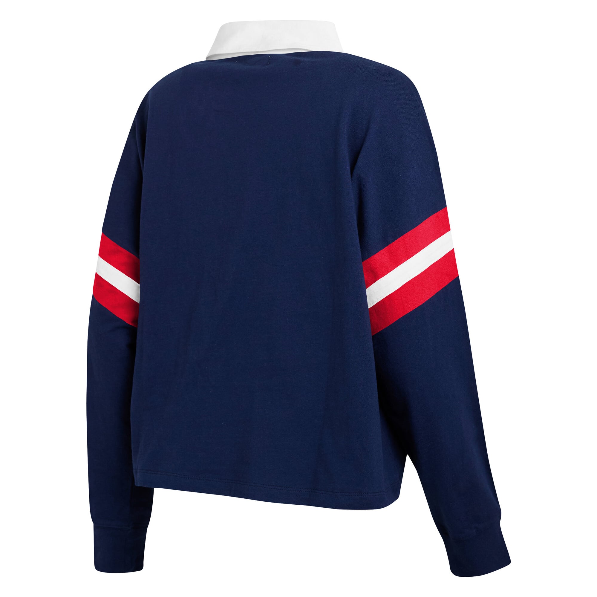 T-shirt à manches longues de rugby New England Patriots bleu marine la marque WEAR by Erin Andrews pour femmes