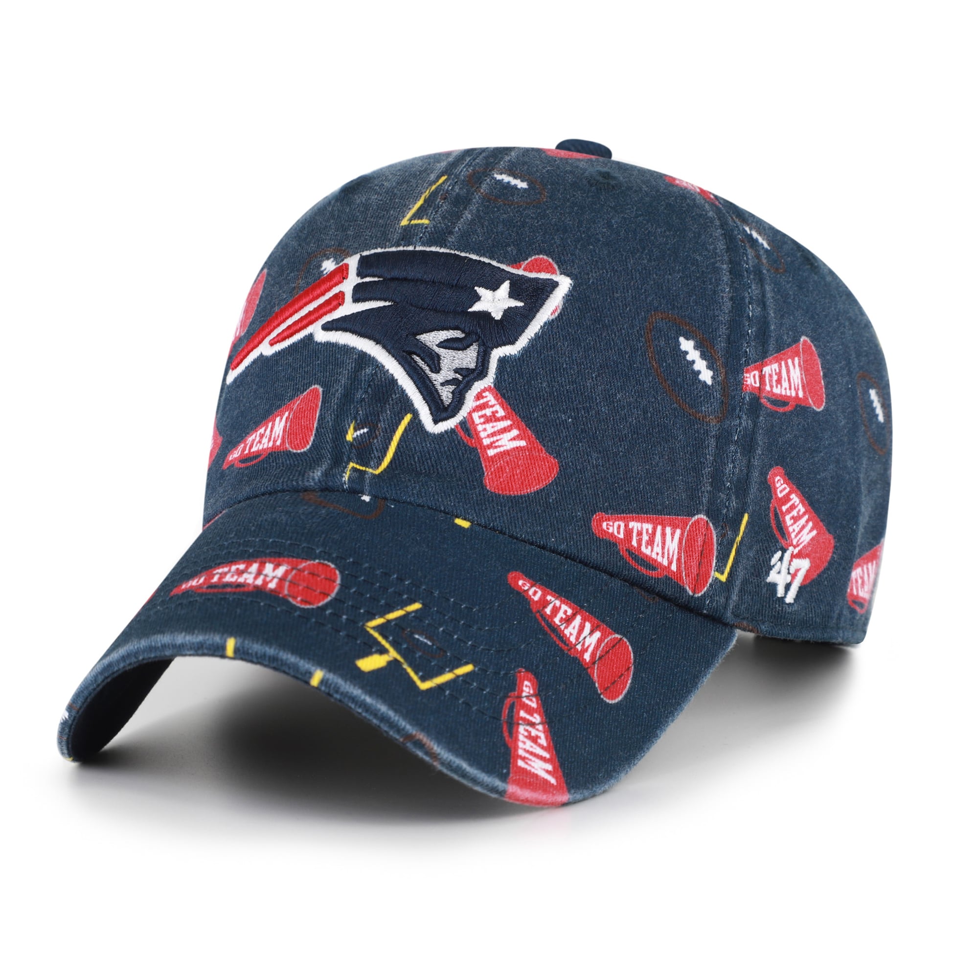 Youth '47  Navy New England Patriots Stomping Ground Clean Up Adjustable Hat