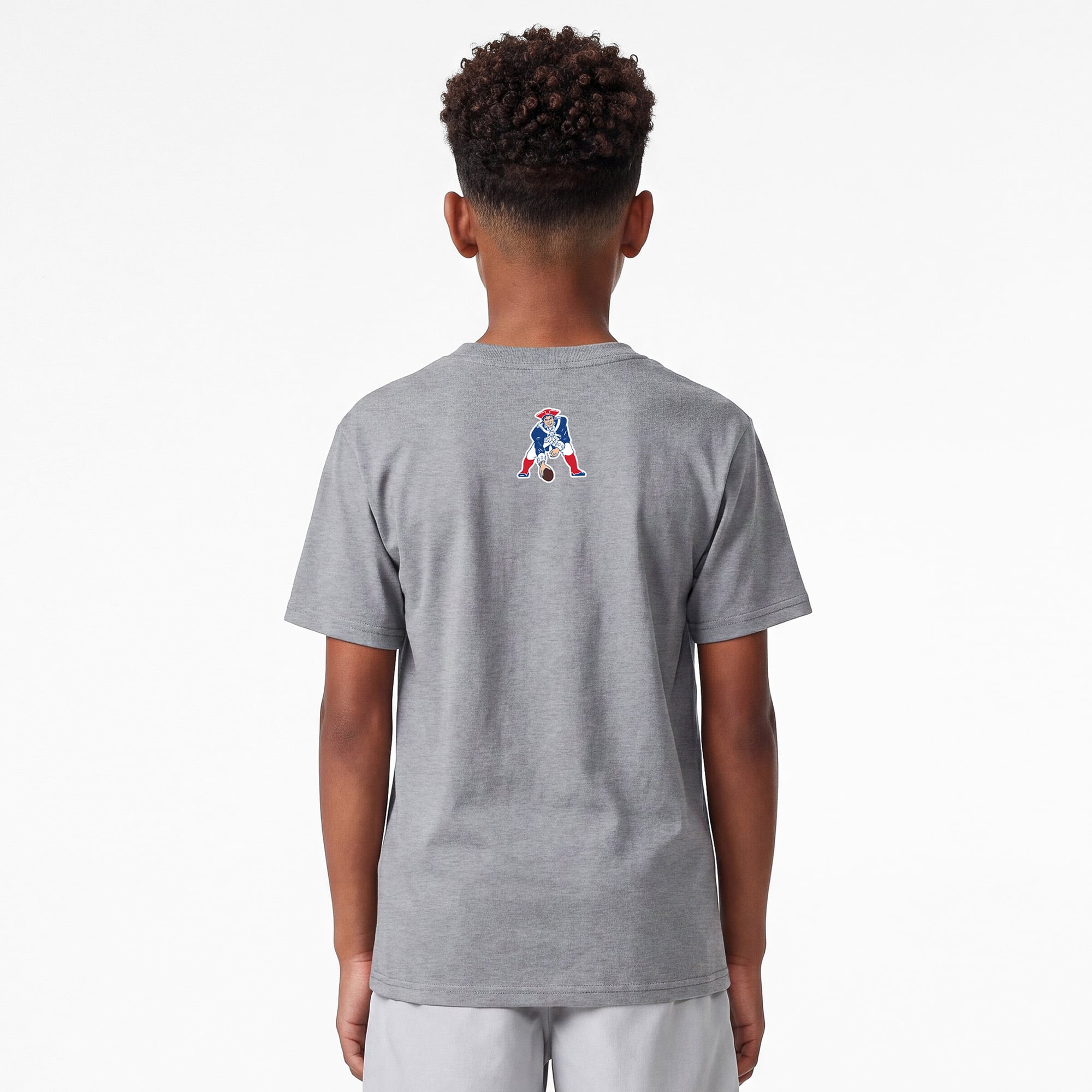 Youth Disney x Champion Heather Gray New England Patriots Captain America T-Shirt