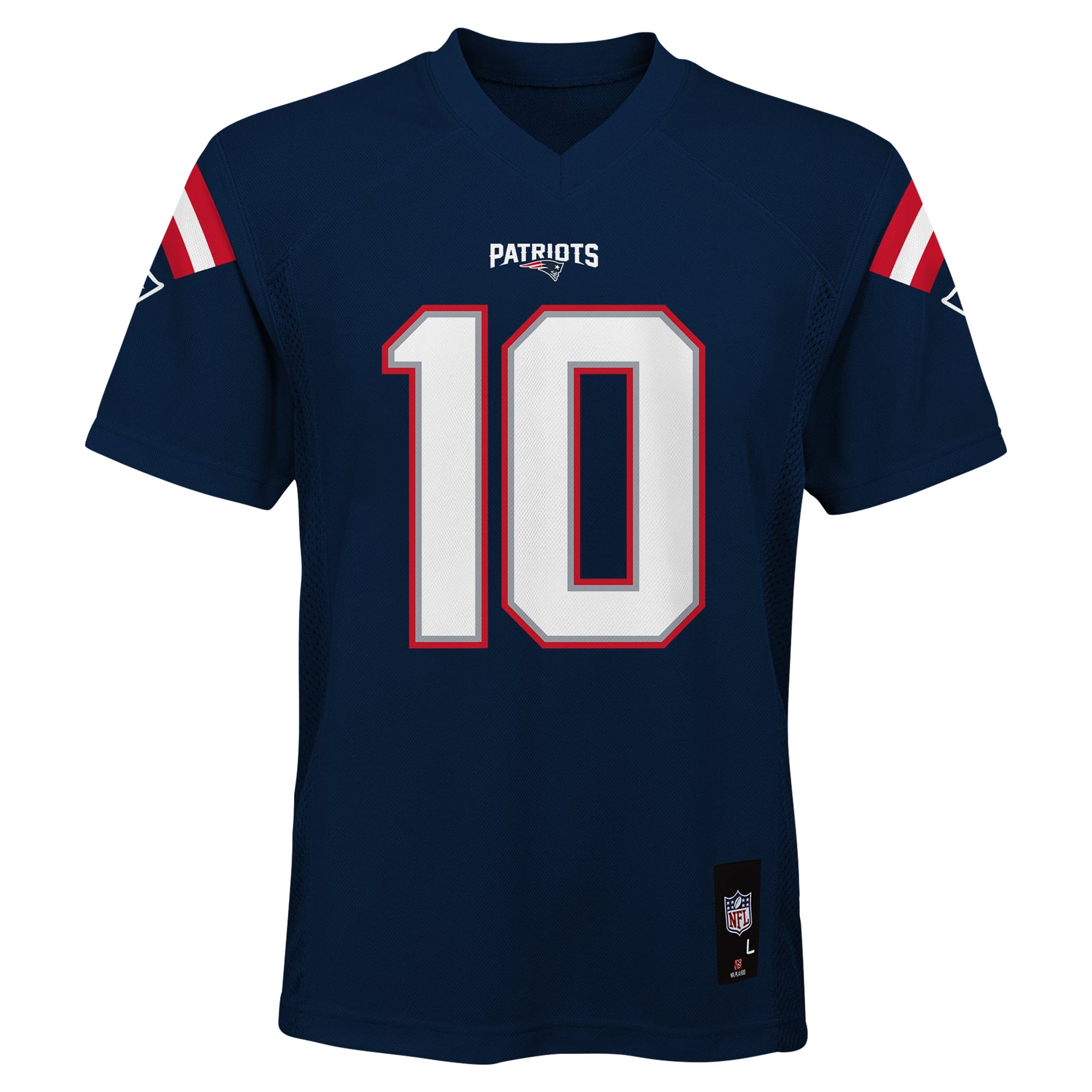 Maillot réplique Drake Maye bleu marine des New England Patriots pour jeunes