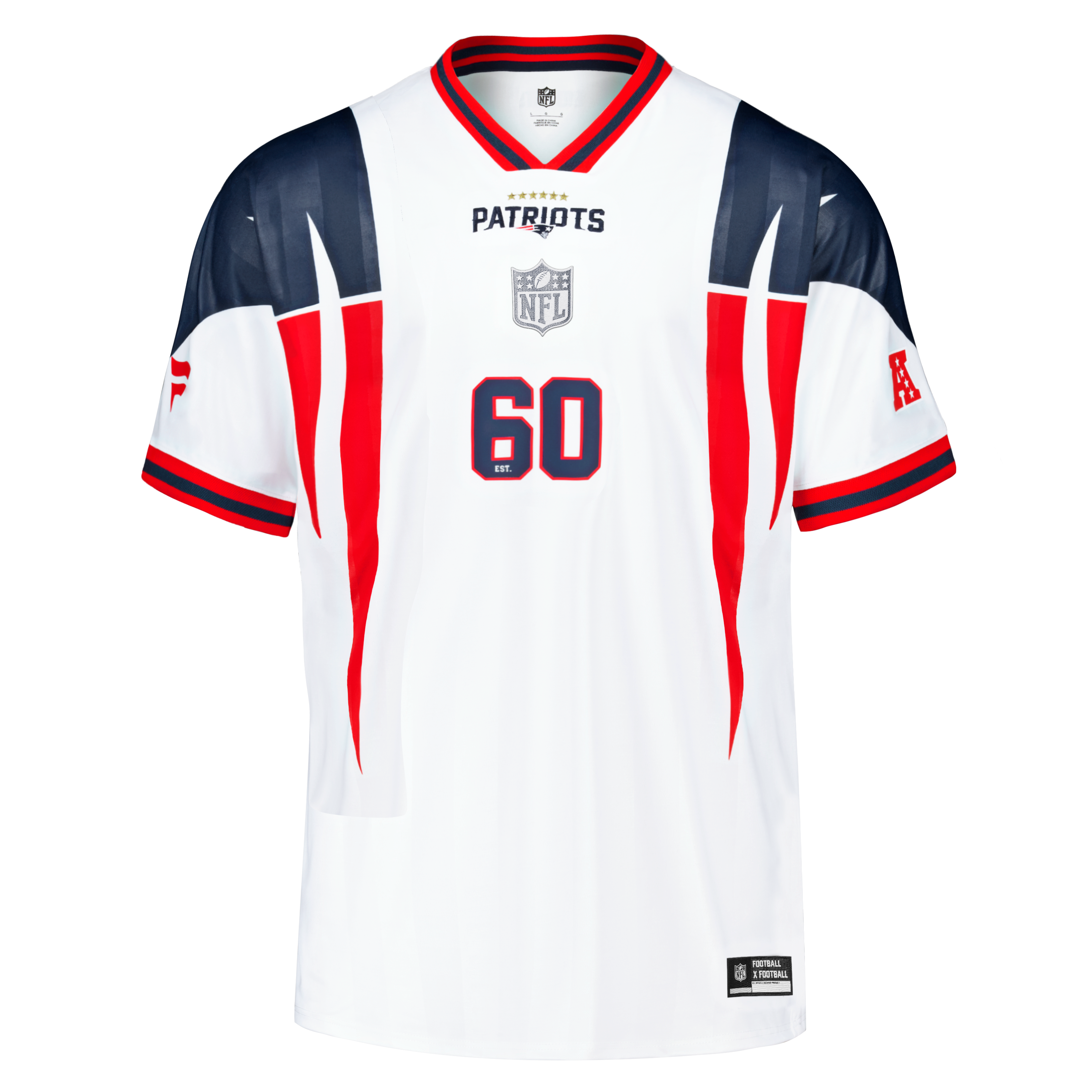T-shirt de supporter Youth Fanatics blanc New England Patriots à col en V