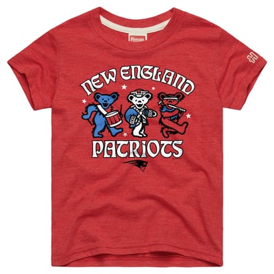  New England Patriots Homage Youth NFL x Grateful Dead Tri-Blend T-Shirt - Red