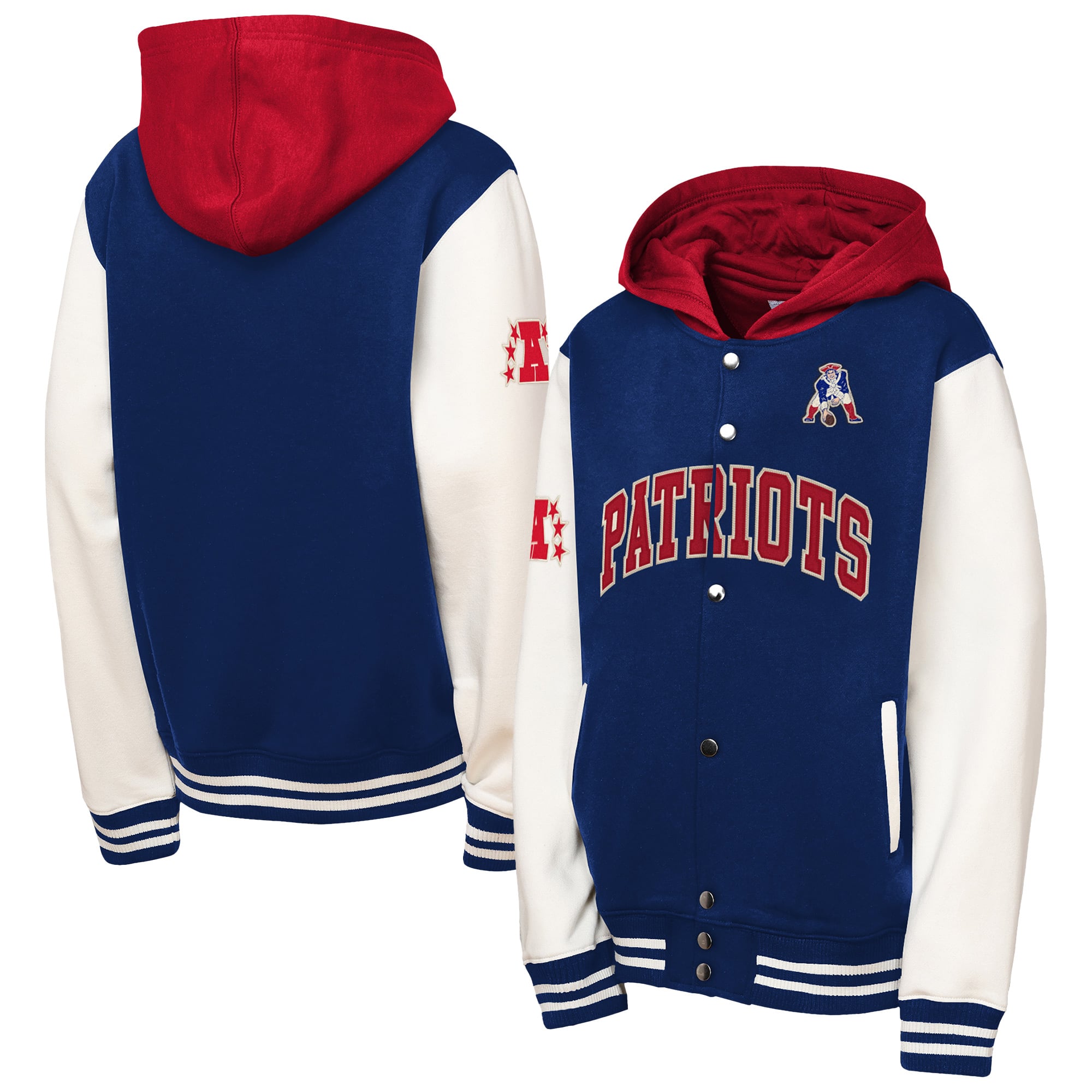 Veste polaire Mitchell & Ness Royal New England Patriots Court Side pour enfant