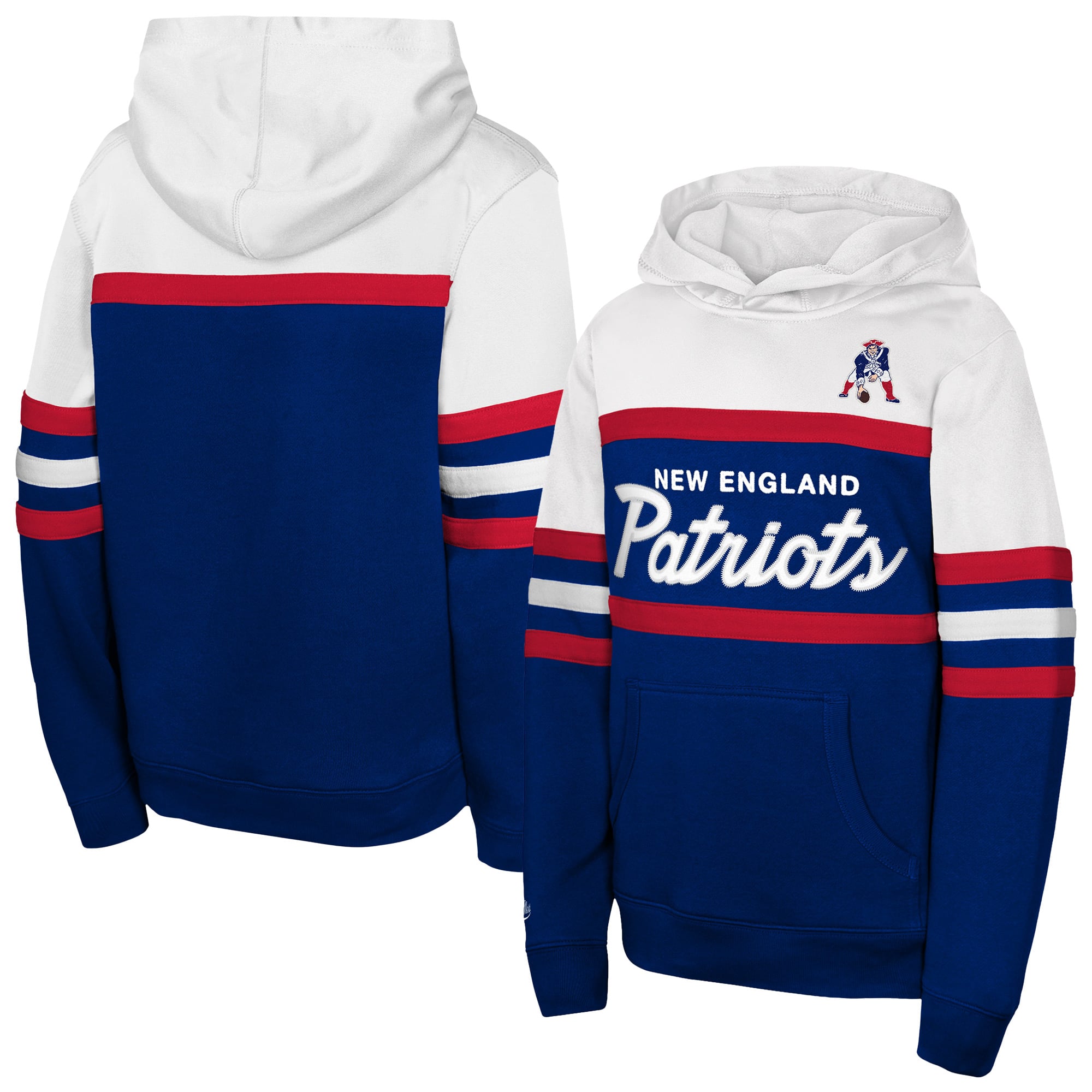 Youth Mitchell & Ness Royal New England Patriots Throwback Head Coach Hoodie