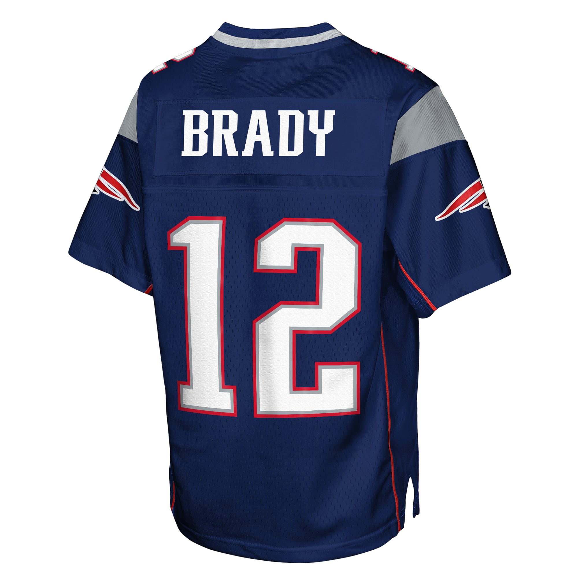 Maillot de joueur retraité Mitchell & Ness Tom Brady bleu marine des New England Patriots pour jeunes