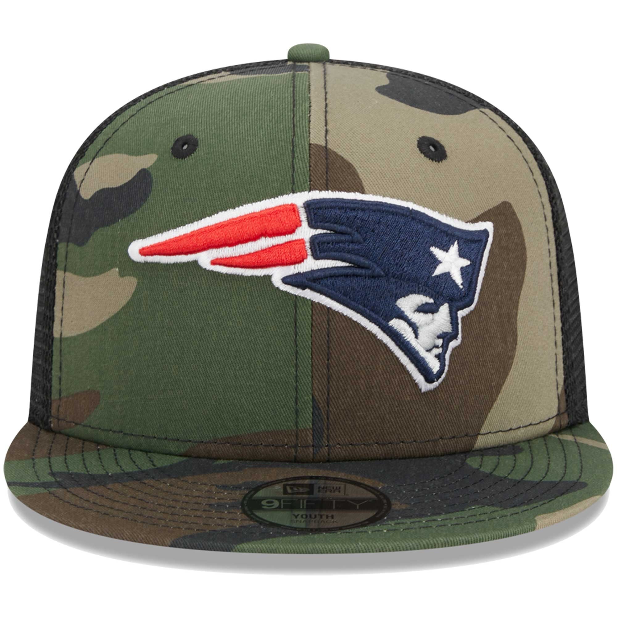 Casquette New Era Camo New England Patriots Main Trucker 9FIFTY Snapback pour jeune