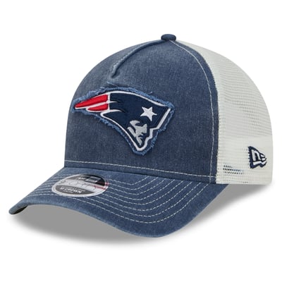  New England Patriots New Era Youth Fan 9FORTY A-Frame Trucker Adjustable Hat - Navy