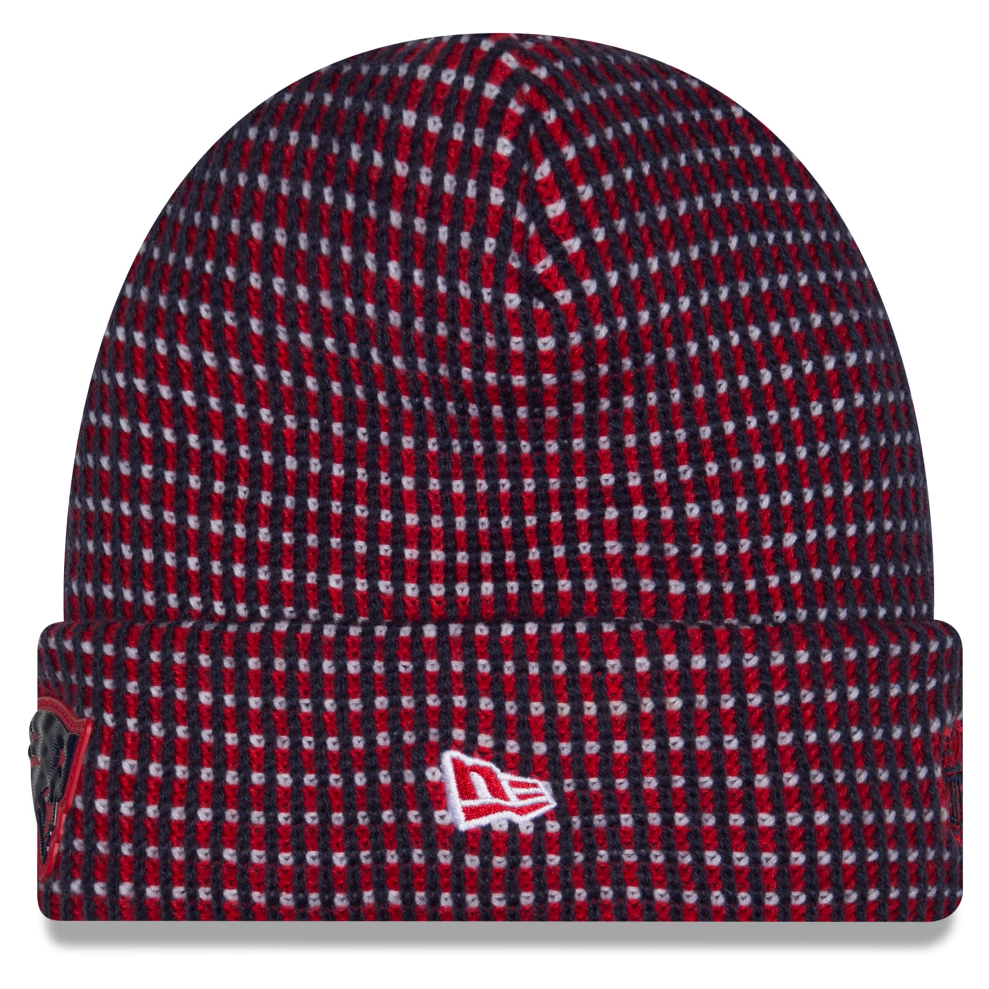 Bonnet d'hiver à revers New Era rouge New England Patriots 2026 pour enfant
