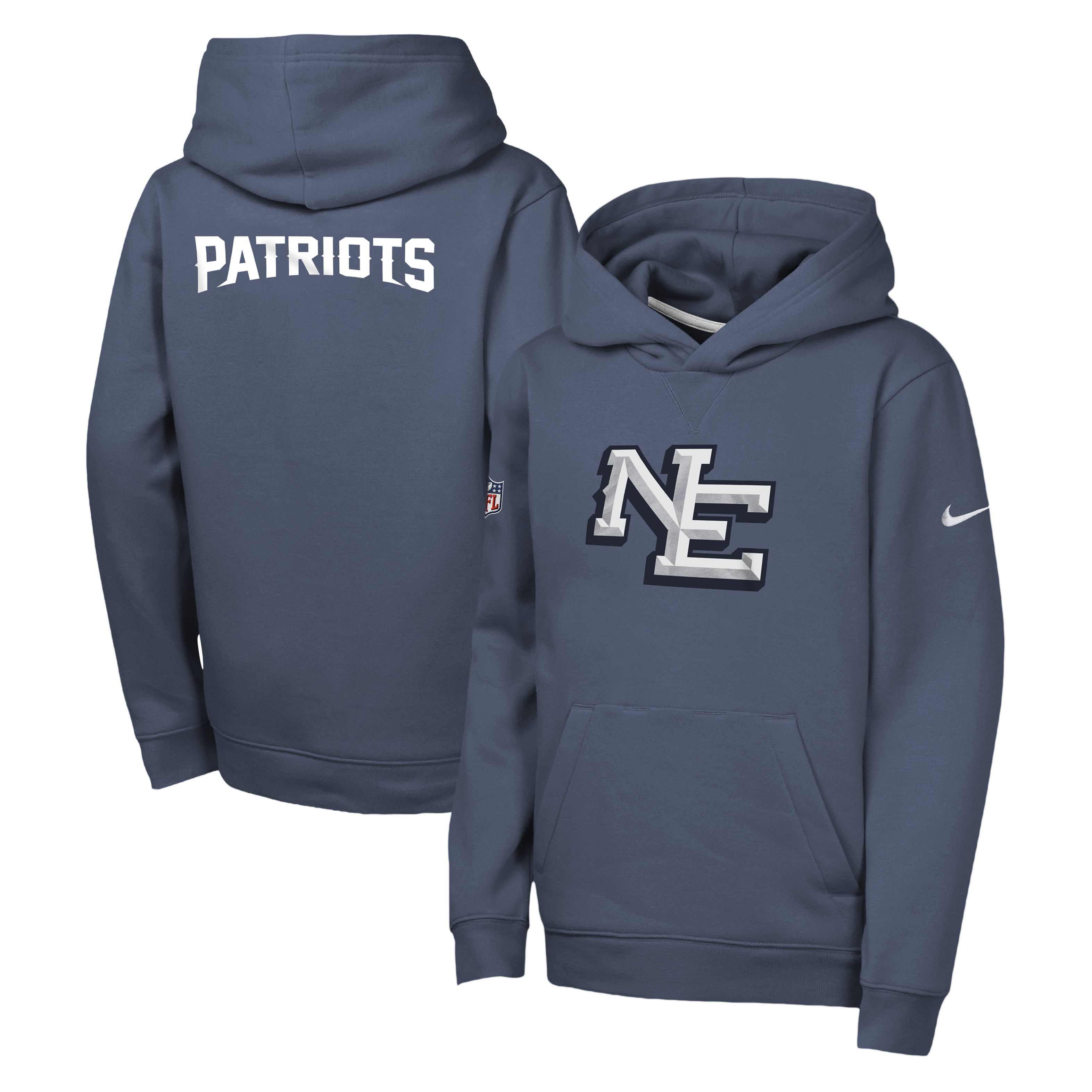 Youth Nike Blue New England Patriots Rivalries Collection Sideline Club Fleece Pullover Hoodie