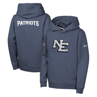  New England Patriots Nike Youth Rivalries Collection Sideline Club Fleece Pullover Hoodie - Blue