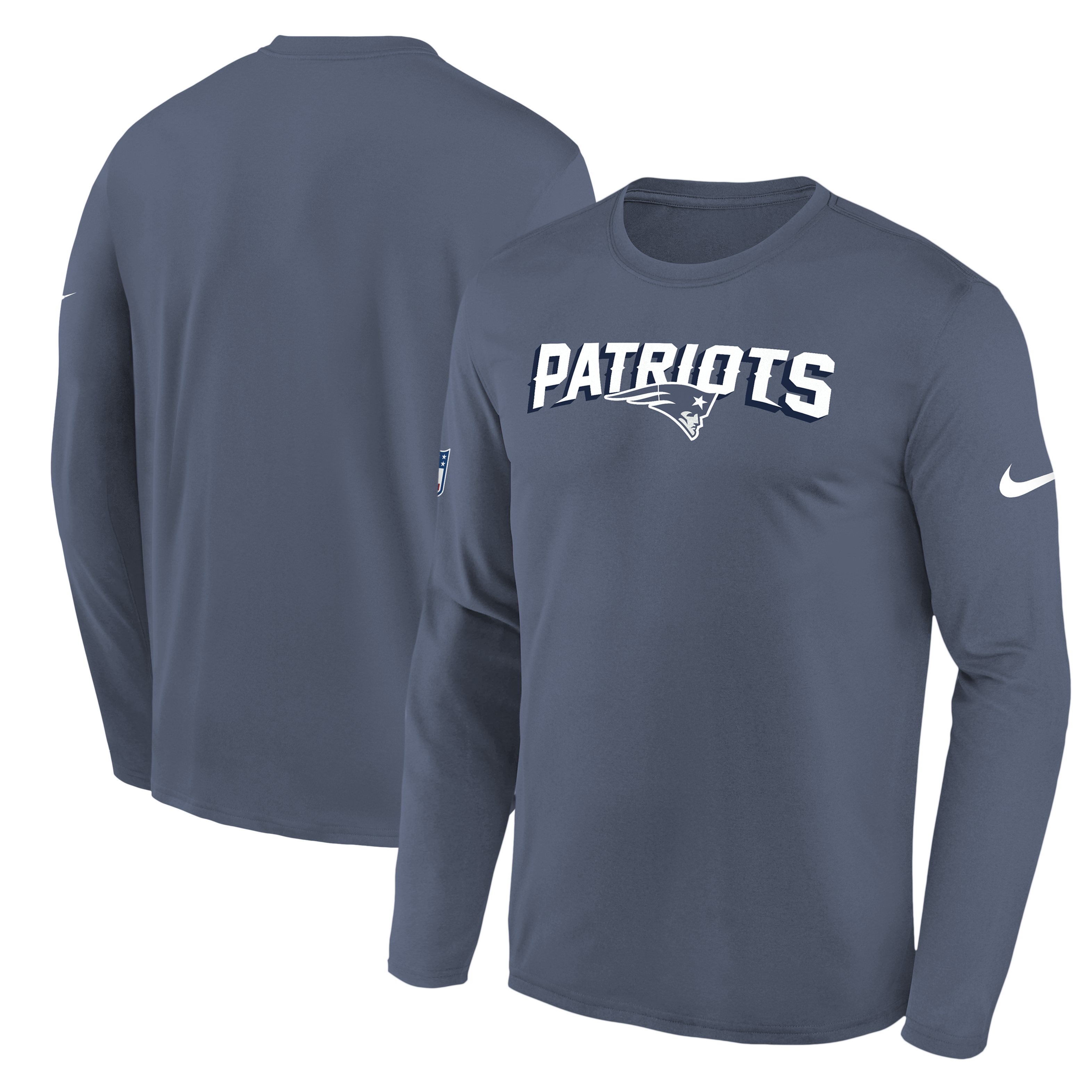 T-shirt à manches longues Nike bleu New England Patriots Rivalries Collection Sideline Legend pour jeunes