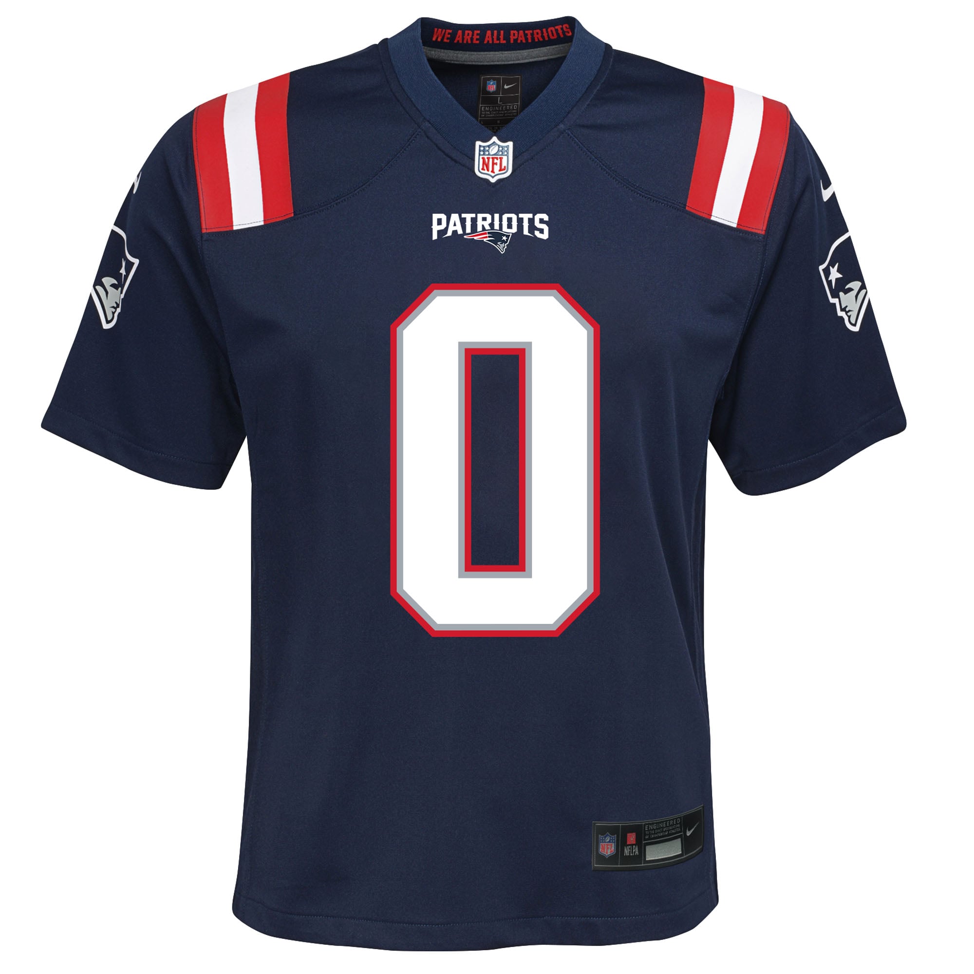 Maillot Nike Christian Gonzalez bleu marine pour jeune des New England Patriots