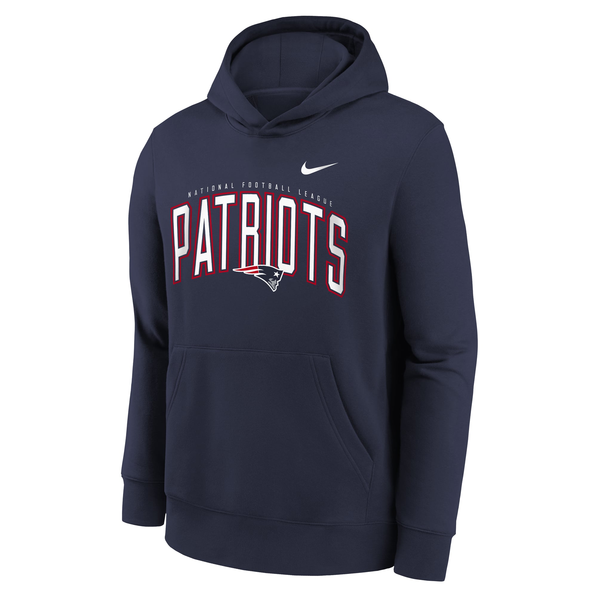 Sweat à capuche polaire Nike bleu marine avec logo des New England Patriots pour enfant