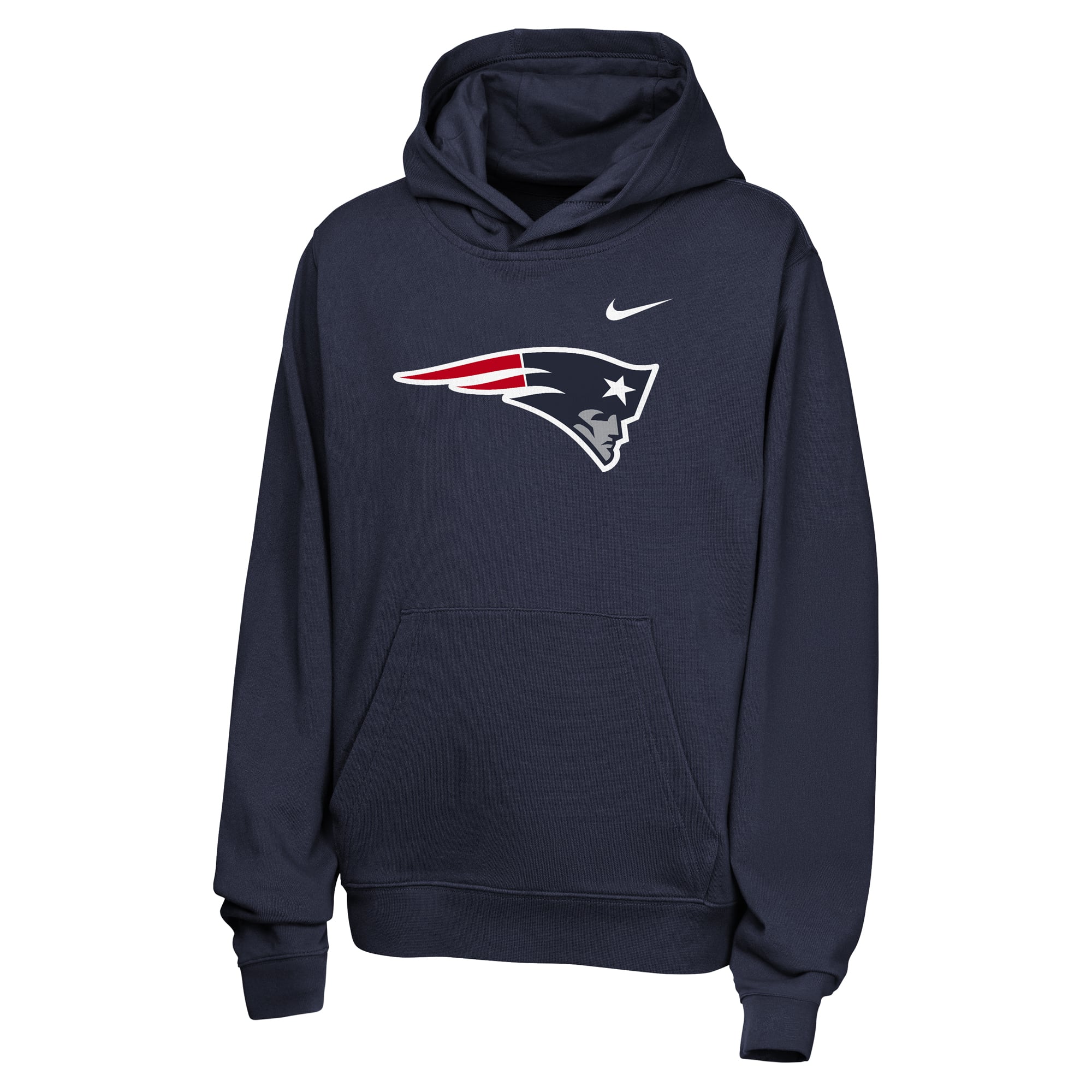 Sweat à capuche en polaire Nike bleu marine pour enfant, logo principal des New England Patriots
