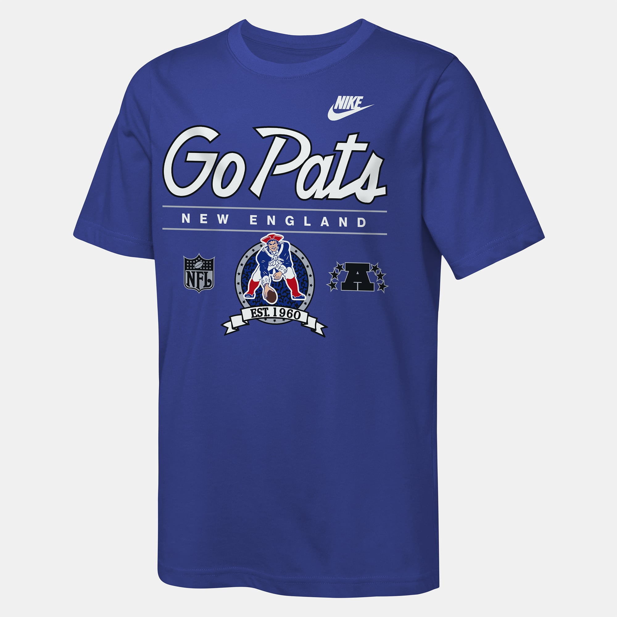 T-shirt Nike Royal New England Patriots Hometown Rewind Slub Dri-FIT pour jeunes
