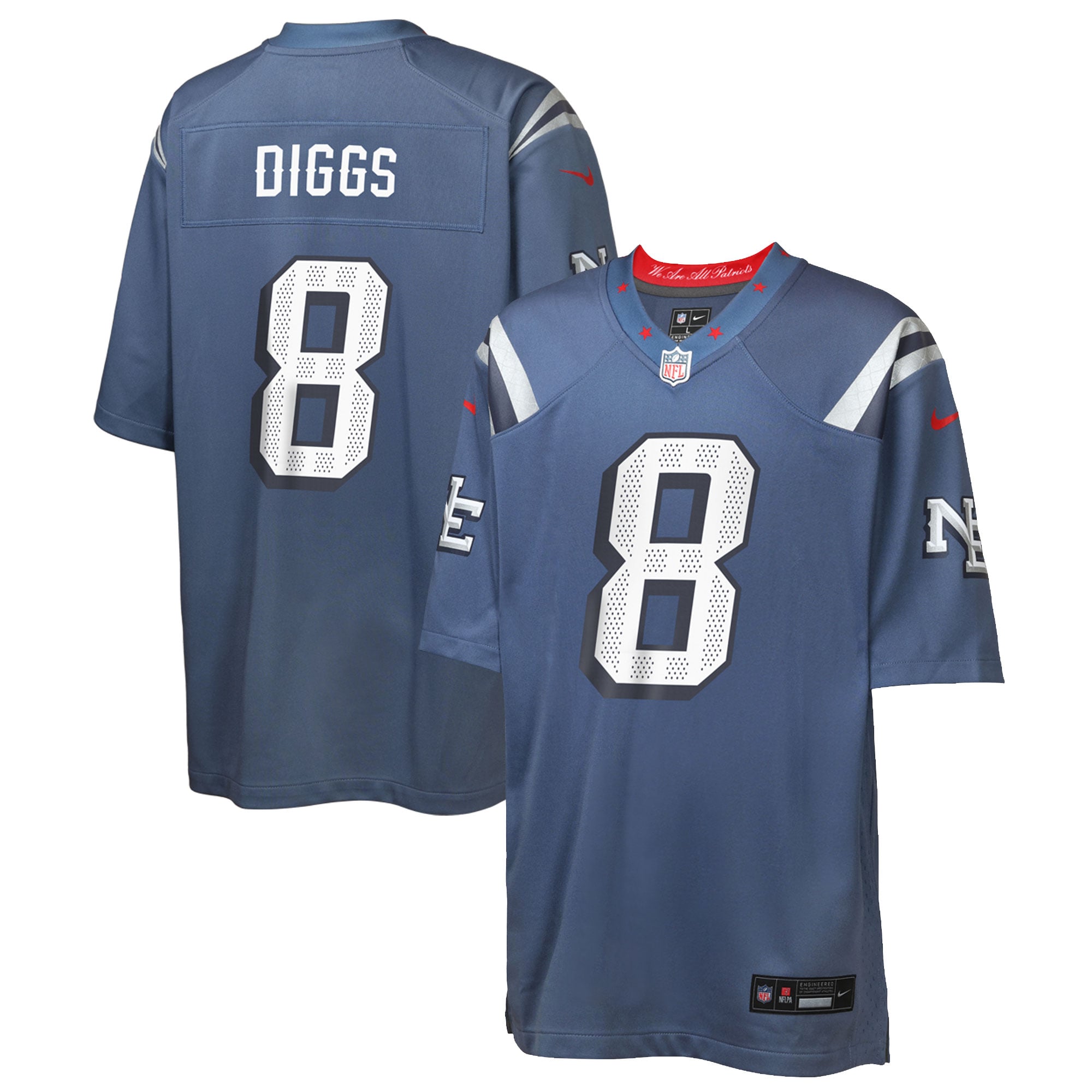 Maillot de match Nike Stefon Diggs bleu New England Patriots Rivalries Collection pour jeunes