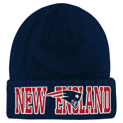 New England Patriots Outerstuff Youth Heat Check Cuffed Knit Hat - Navy