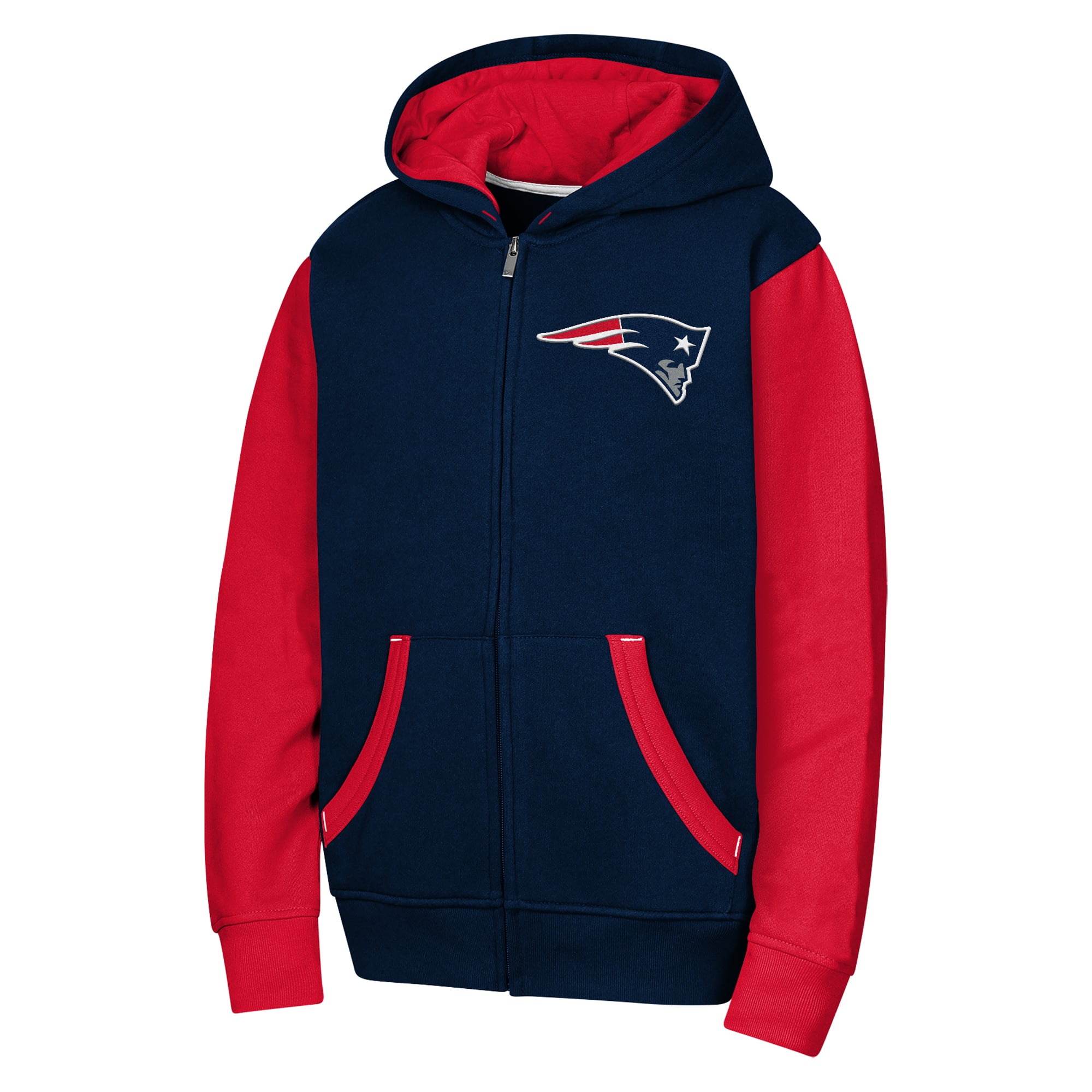 Sweat à capuche zippé Youth Outerstuff Navy New England Patriots Stadium Colorblock