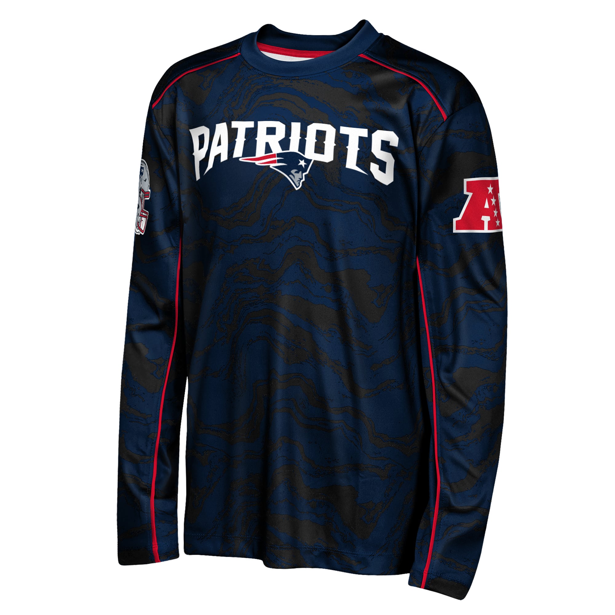T-shirt à manches longues Youth Outerstuff Navy New England Patriots Tailgate Performance