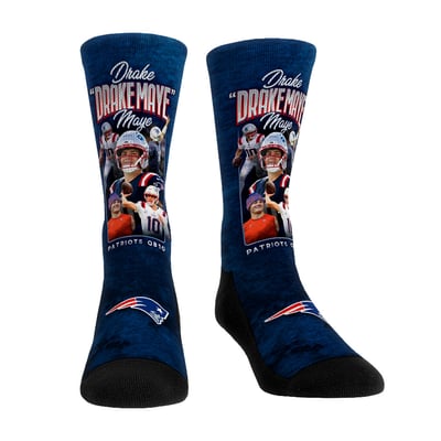 Drake Maye New England Patriots Rock Em Youth Player Name Crew Socks