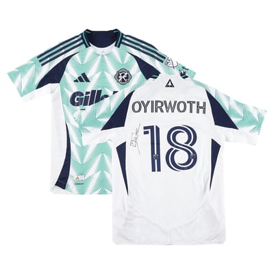 Allan Oyirwoth New England Revolution Autographed Fanatics Authentic Match-Used #18 White Jersey from the 2025 MLS Season - Size M