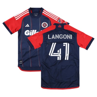 Luca Langoni New England Revolution Autographed Fanatics Authentic Match-Used #41 Navy Jersey from the 2025 MLS Season - Size S