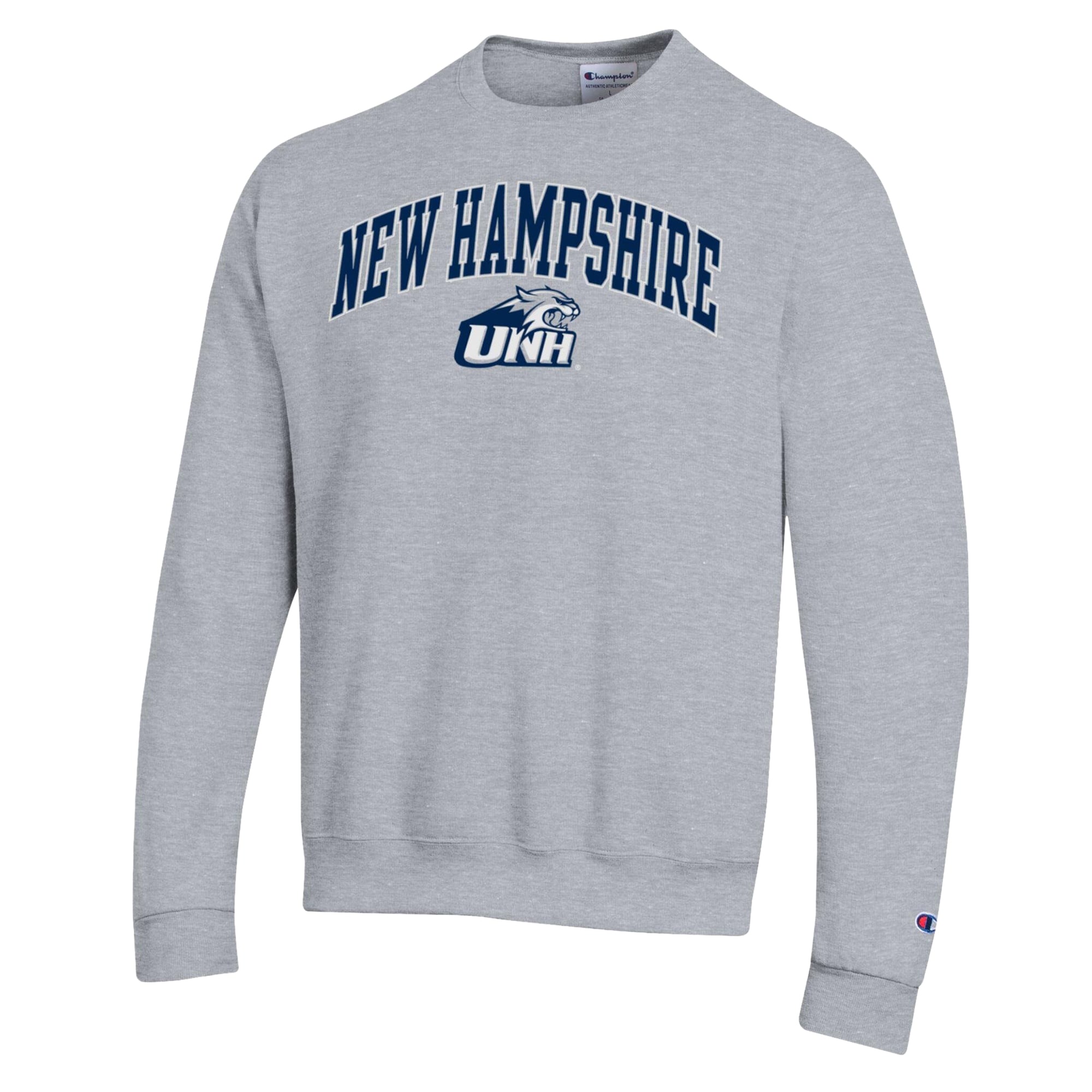 Sweat-shirt Champion pour homme, gris chiné, New Hampshire Wildcats Arch Powerblend